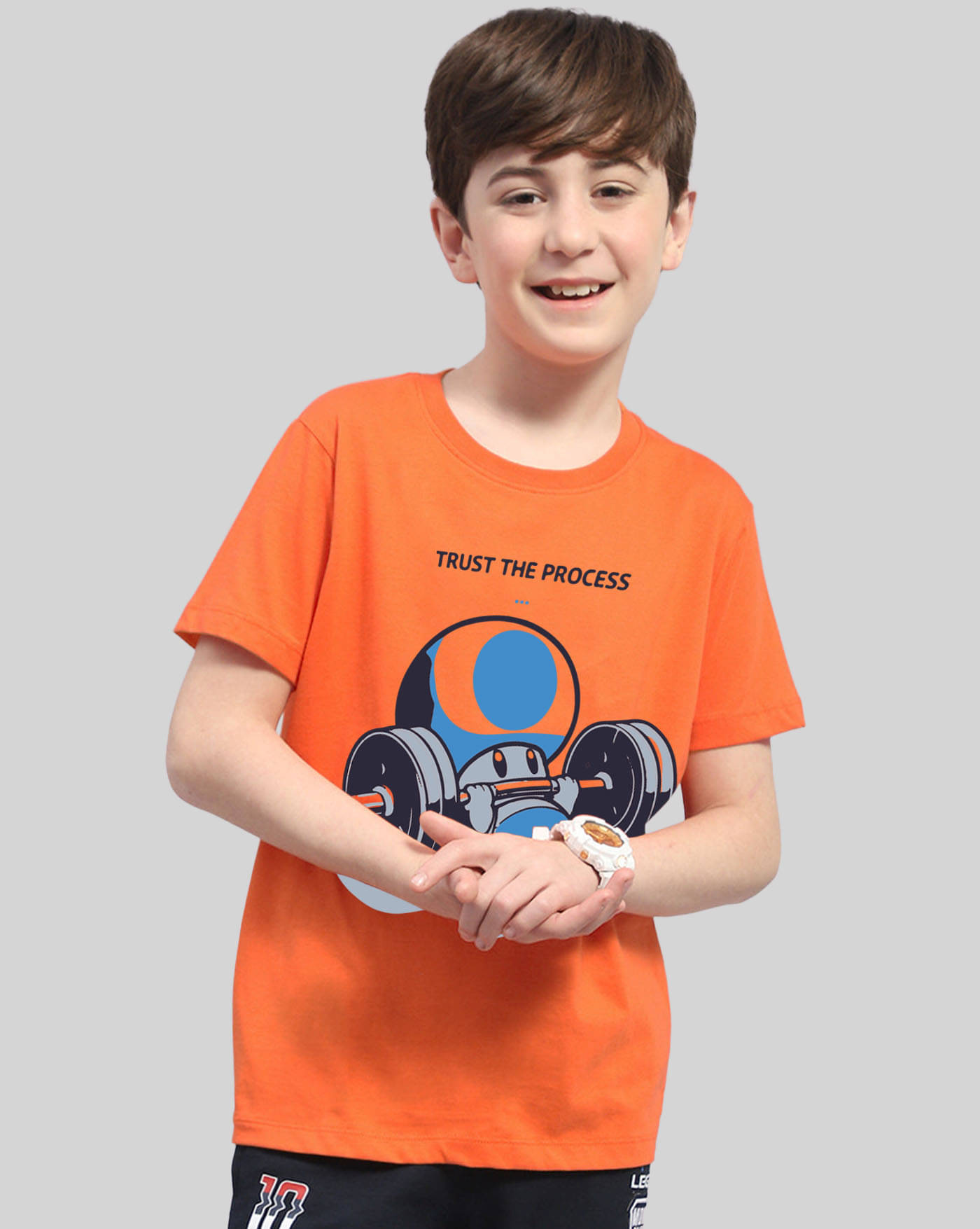     			AUSK Pack of 1 Boys Cotton Blend T-Shirt ( Orange )
