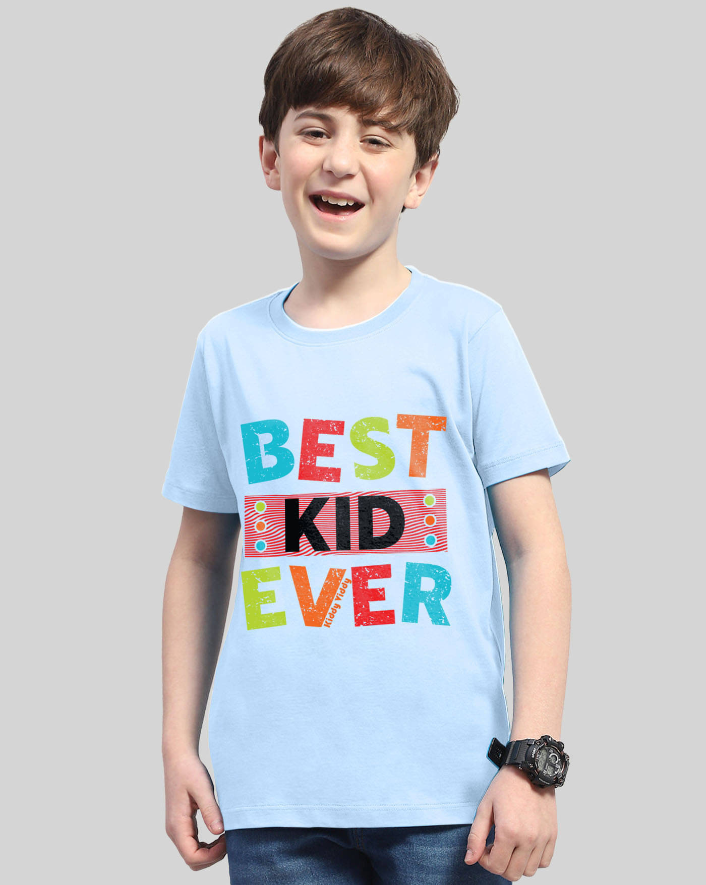     			AUSK Pack of 1 Boys Cotton Blend T-Shirt ( Sky Blue )