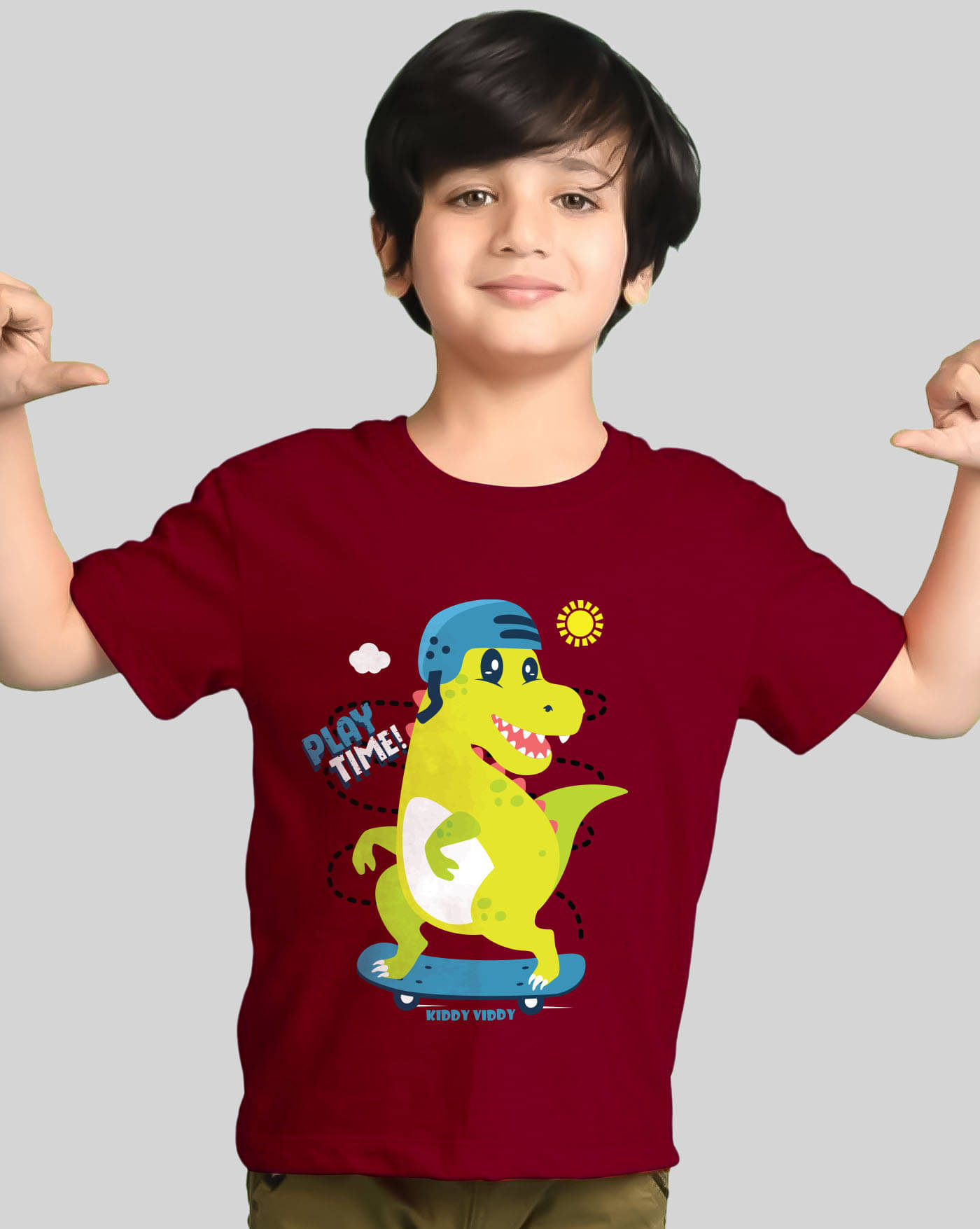     			AUSK Pack of 1 Boys Cotton Blend T-Shirt ( Maroon )