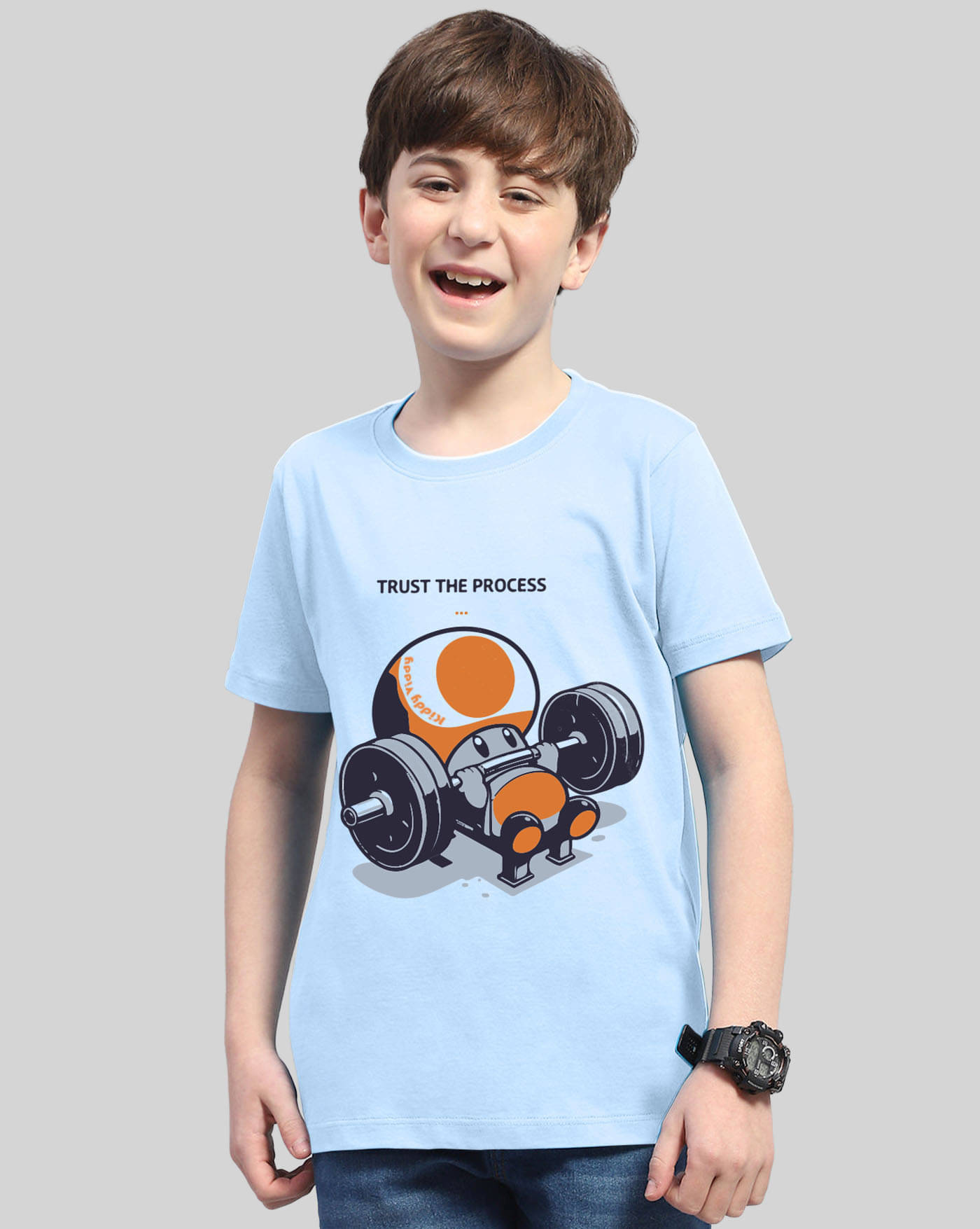     			AUSK Pack of 1 Boys Cotton Blend T-Shirt ( Sky Blue )