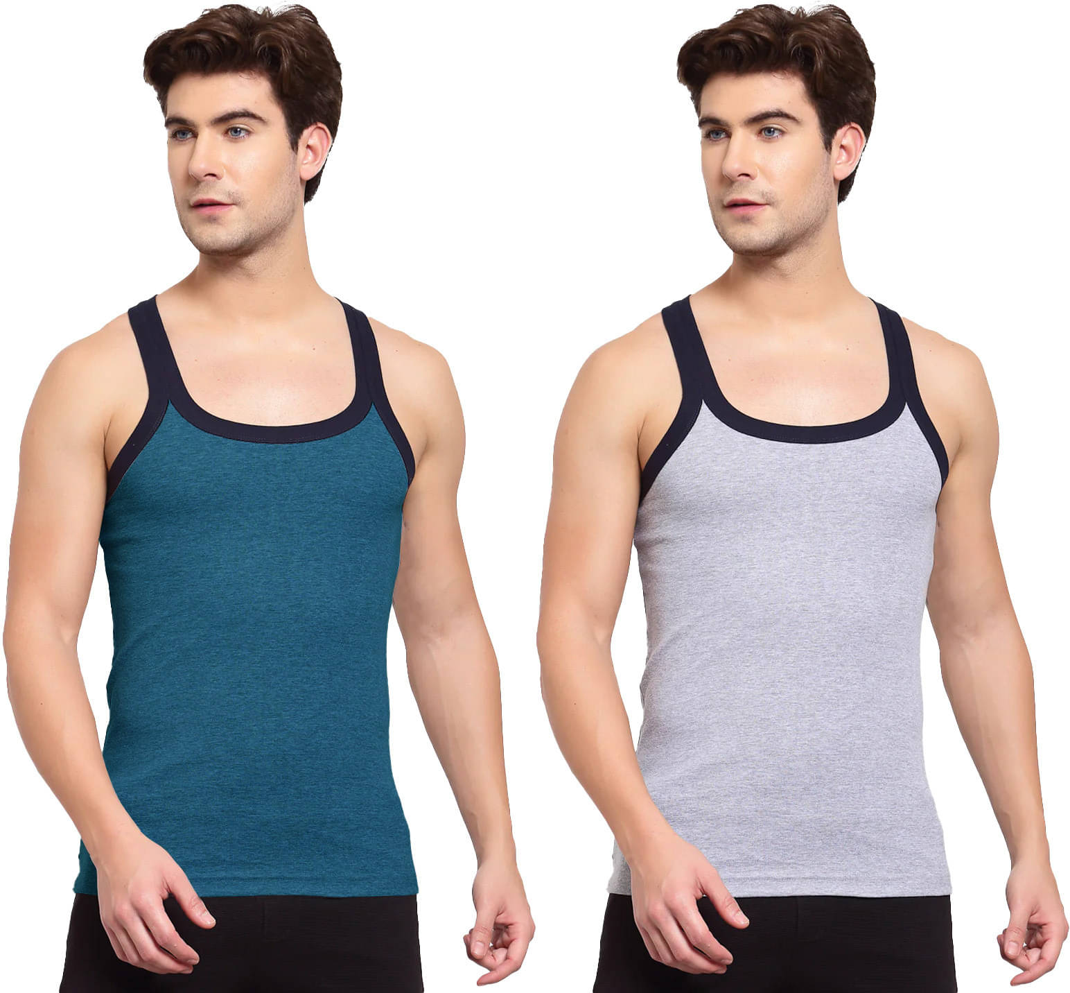 Amul comfy Pack of 2 Cotton Basic Vest For Men ( Multicolor ) Amul comfy Pack of 2 Cotton Basic Vest For Men ( Multicolor )