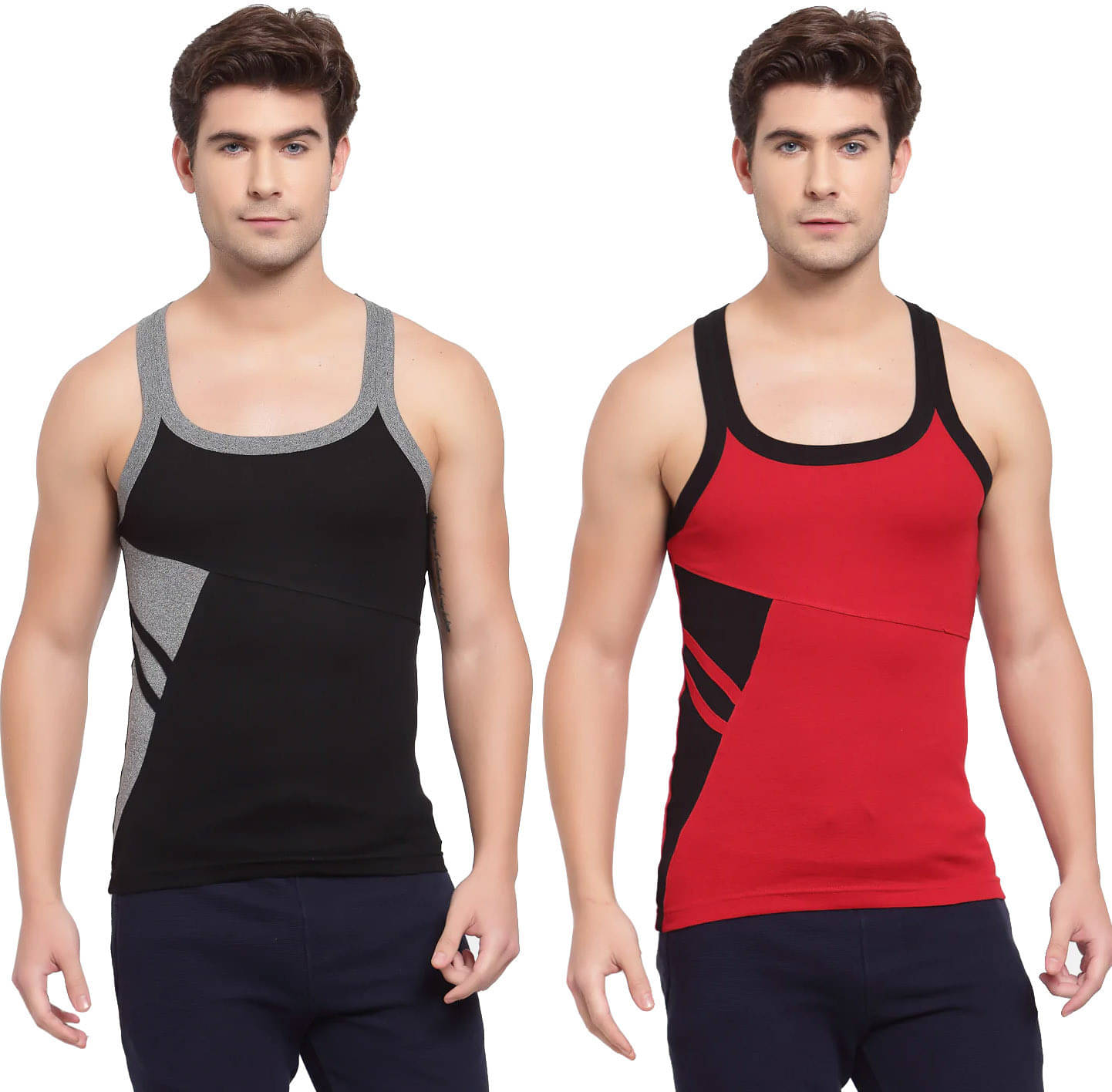     			Amul comfy Pack of 2 Cotton Basic Vest For Men ( Multicolor )