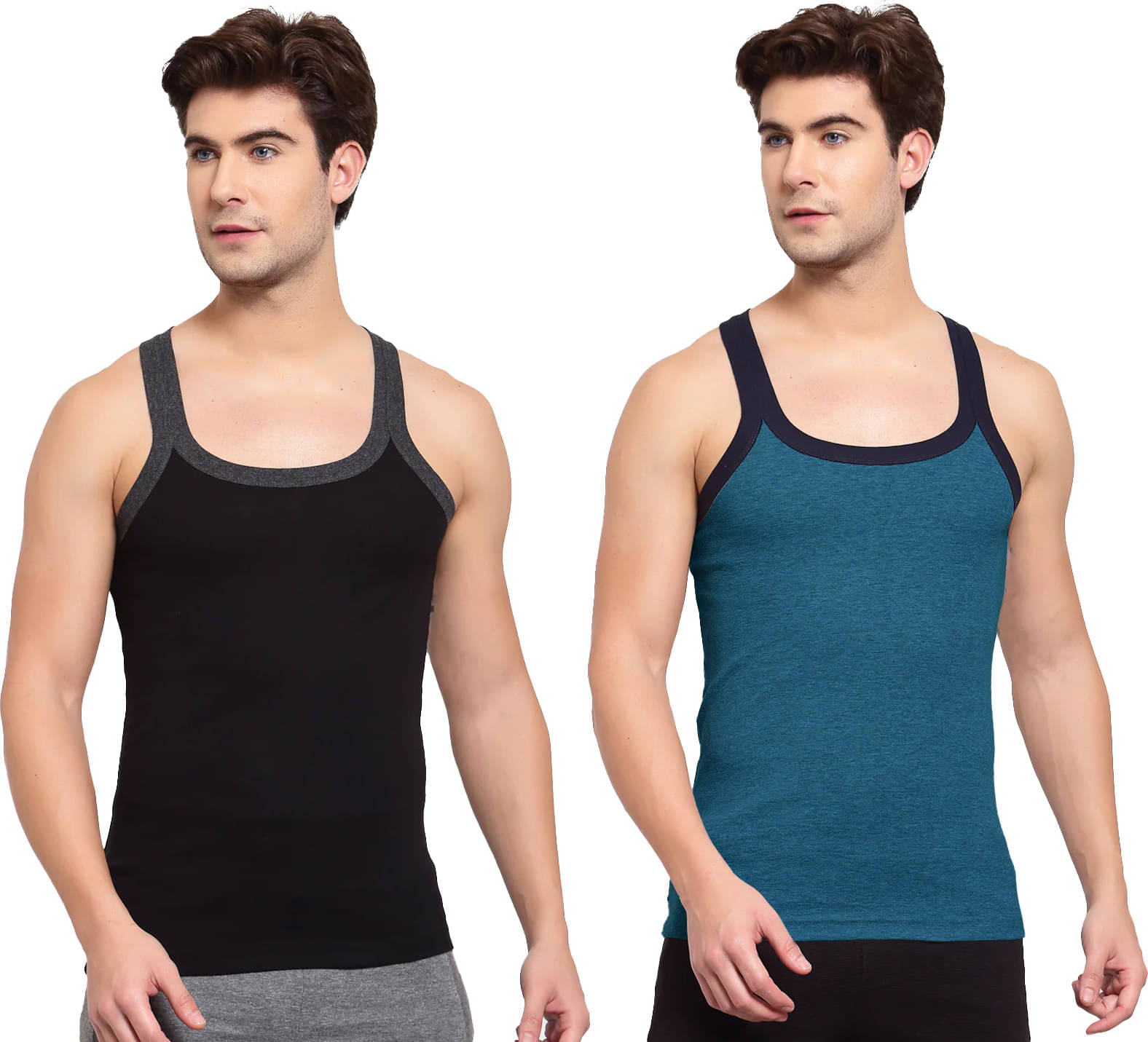     			Amul comfy Pack of 2 Cotton Basic Vest For Men ( Multicolor )