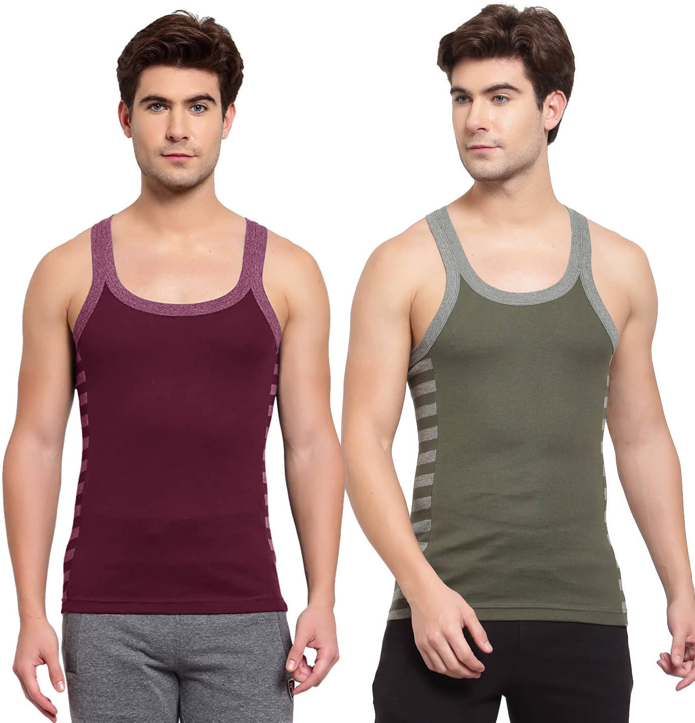 Amul comfy Pack of 2 Cotton Basic Vest For Men ( Multicolor ) Amul comfy Pack of 2 Cotton Basic Vest For Men ( Multicolor )