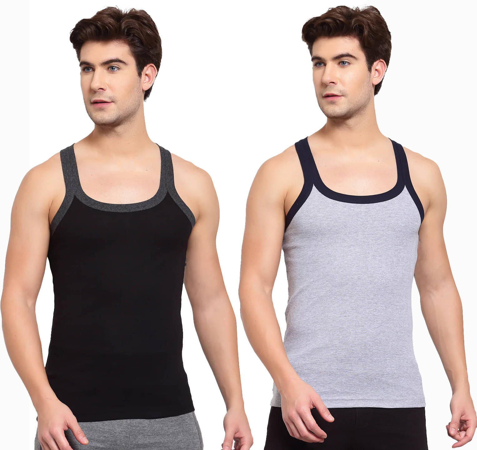     			Amul comfy Pack of 2 Cotton Basic Vest For Men ( Multicolor )