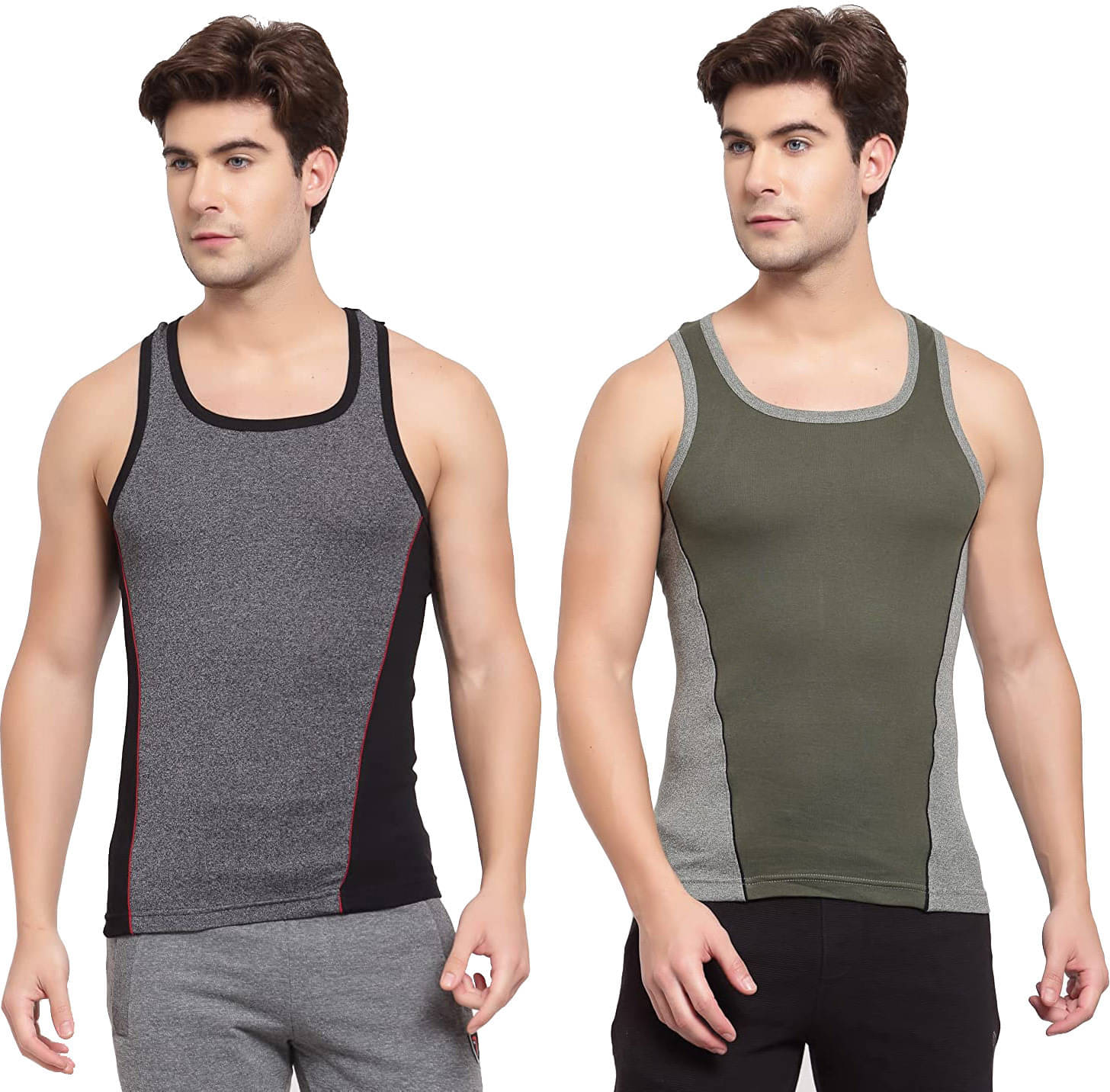    			Amul comfy Pack of 2 Cotton Basic Vest For Men ( Multicolor )