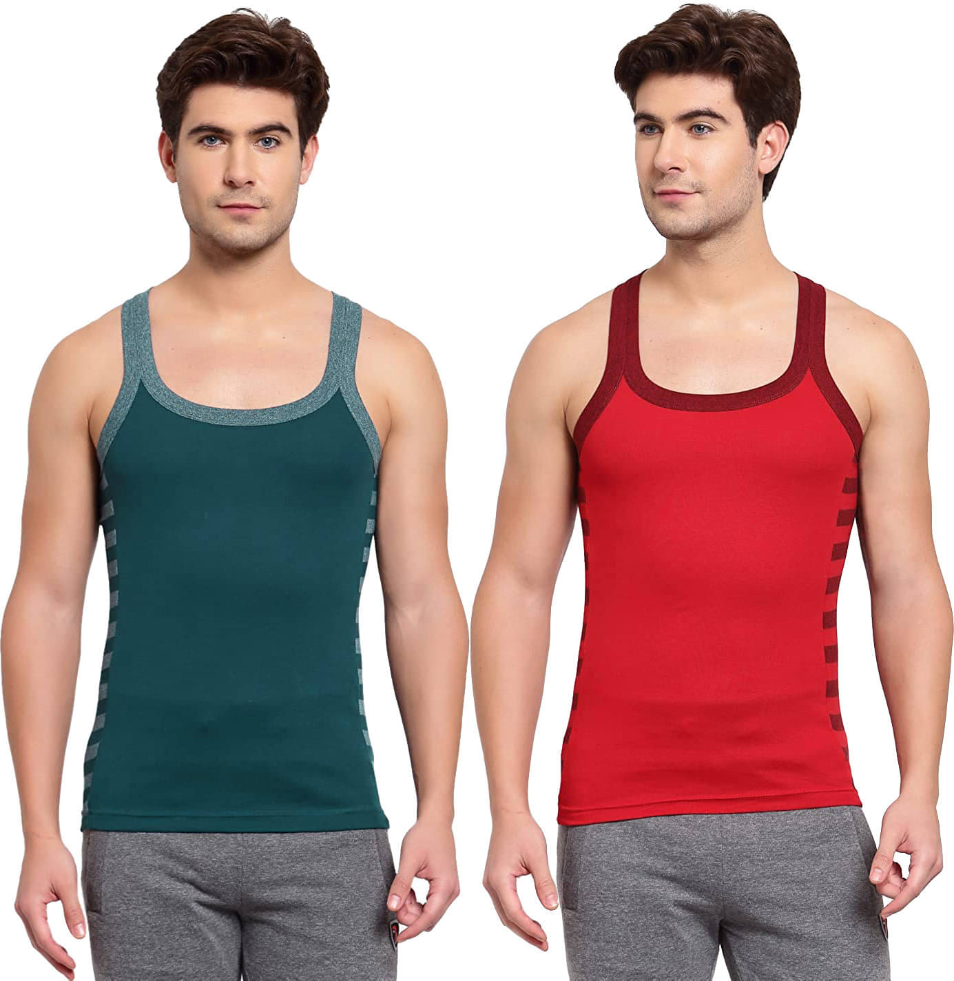     			Amul comfy Pack of 2 Cotton Basic Vest For Men ( Multicolor )