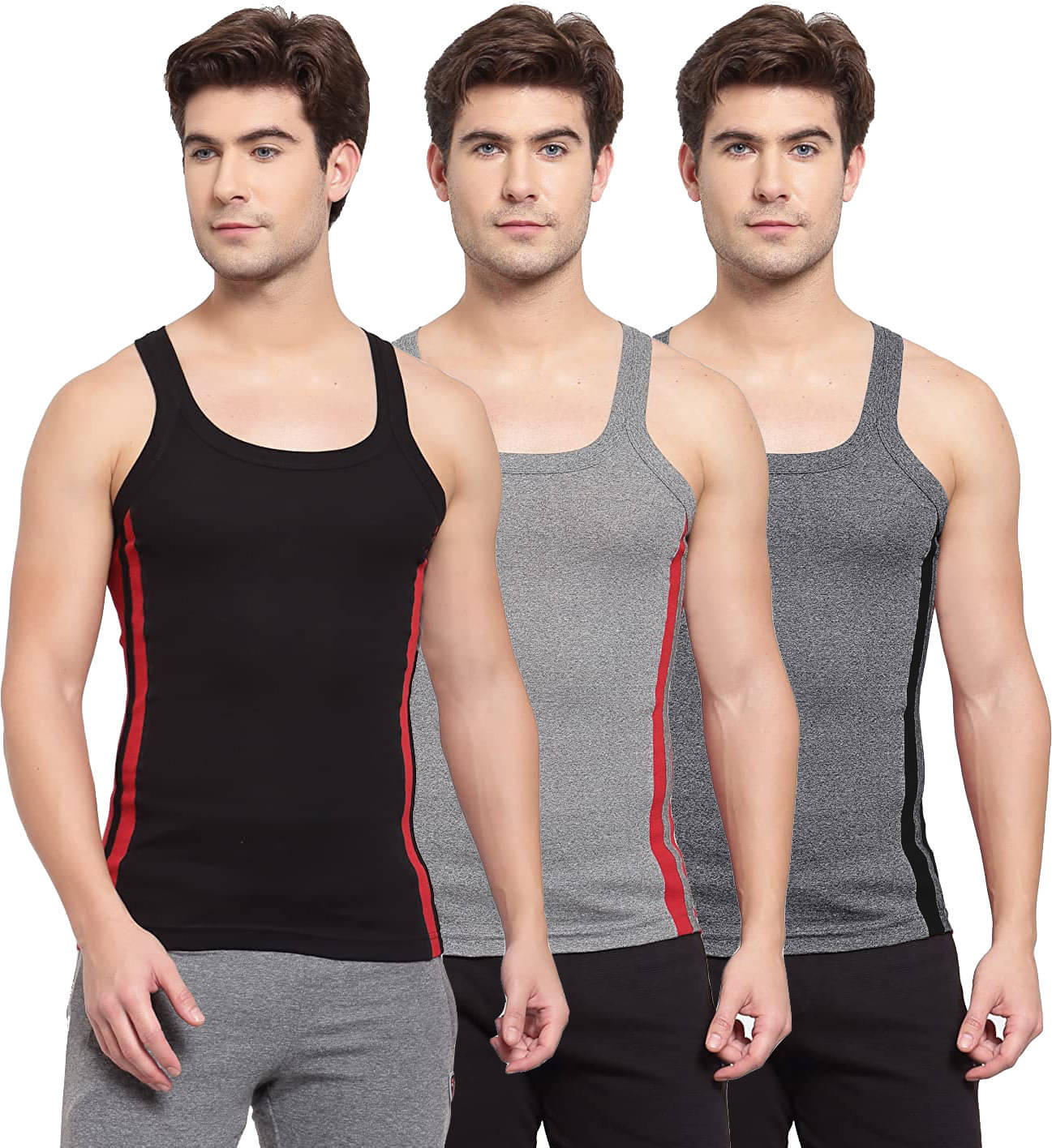 Amul comfy Pack of 3 Cotton Basic Vest For Men ( Multicolor ) Amul comfy Pack of 3 Cotton Basic Vest For Men ( Multicolor )