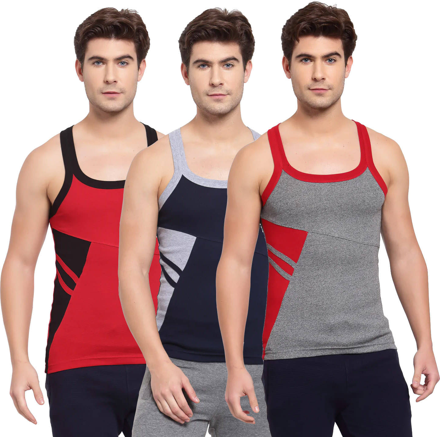 Amul comfy Pack of 3 Cotton Basic Vest For Men ( Multicolor ) Amul comfy Pack of 3 Cotton Basic Vest For Men ( Multicolor )
