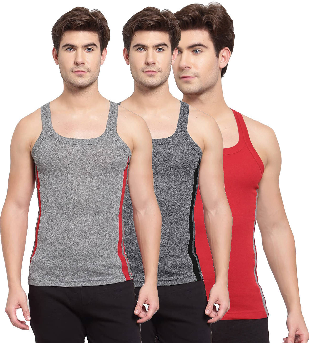 Amul comfy Pack of 3 Cotton Basic Vest For Men ( Multicolor ) Amul comfy Pack of 3 Cotton Basic Vest For Men ( Multicolor )