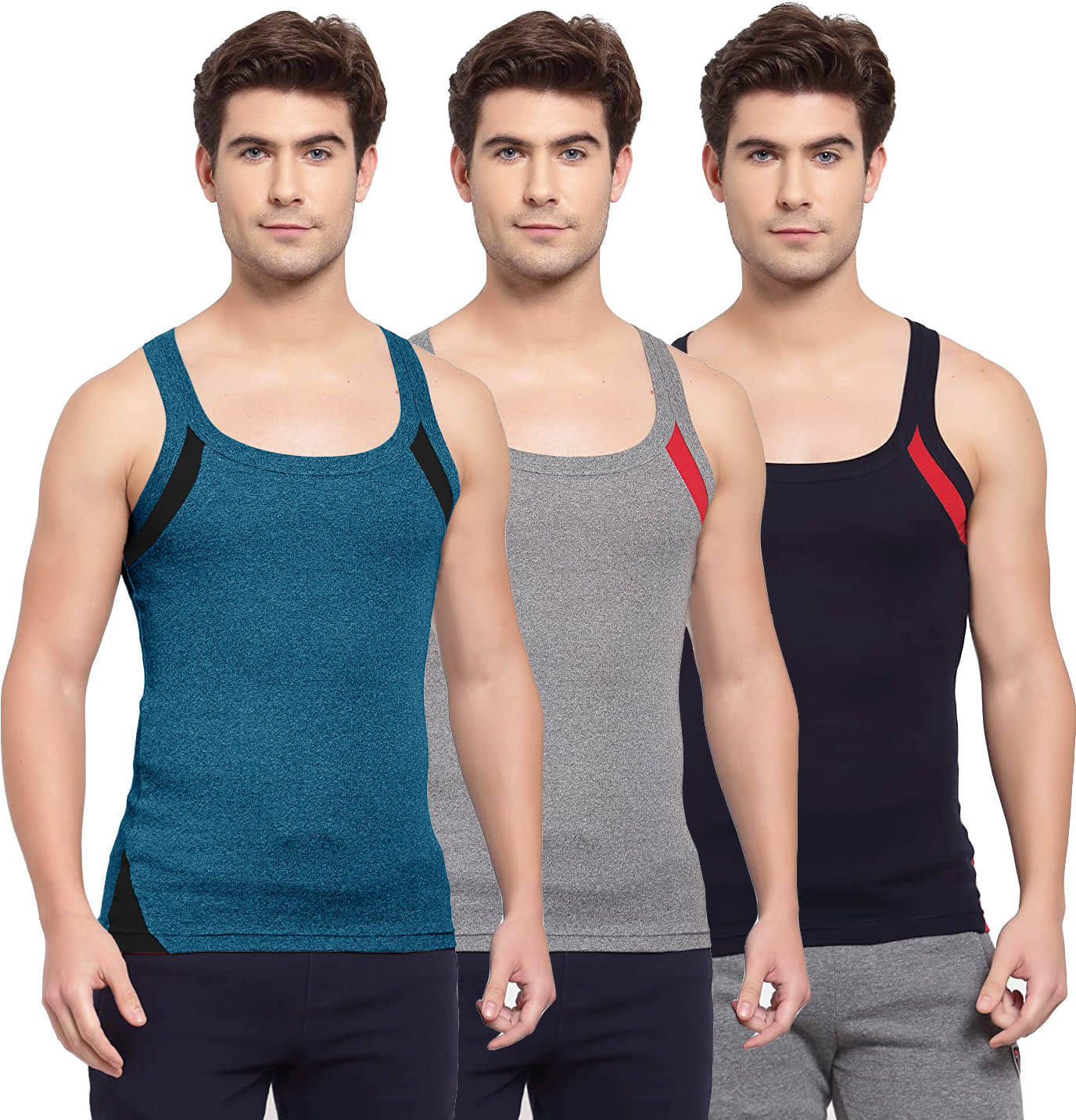 Amul comfy Pack of 3 Cotton Basic Vest For Men ( Multicolor ) Amul comfy Pack of 3 Cotton Basic Vest For Men ( Multicolor )