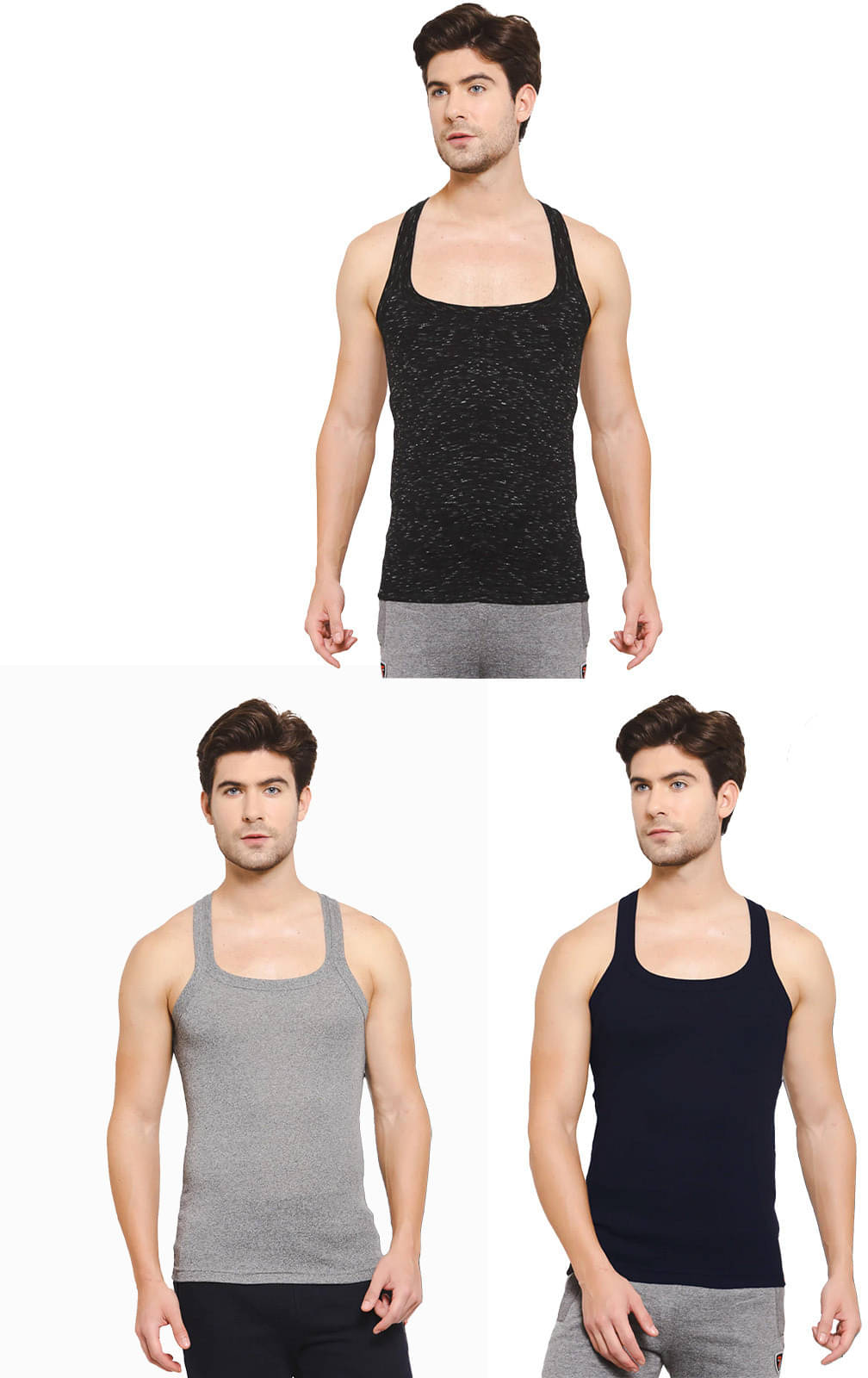 Amul comfy Pack of 3 Cotton Basic Vest For Men ( Multicolor ) Amul comfy Pack of 3 Cotton Basic Vest For Men ( Multicolor )