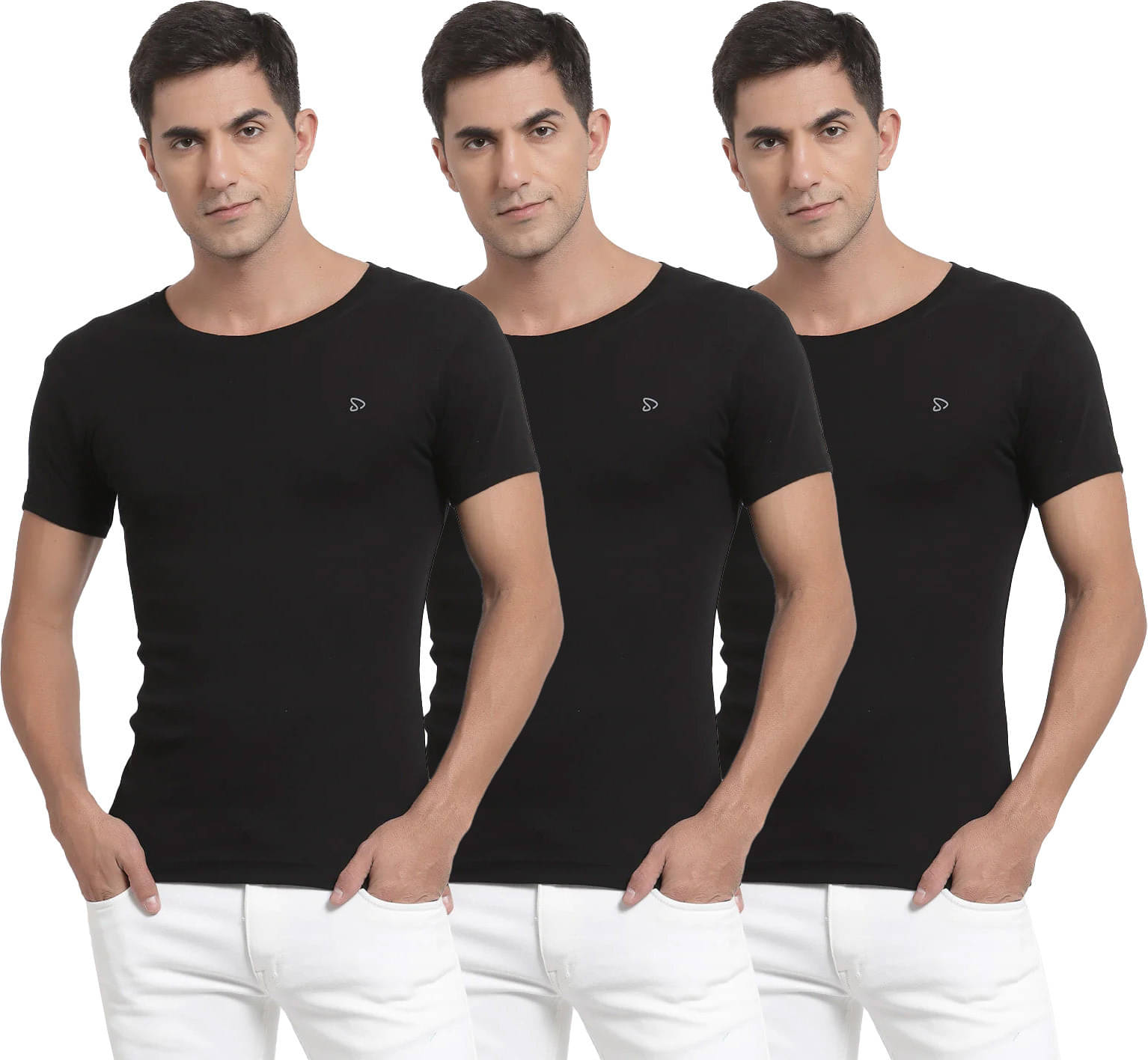 Amul comfy Pack of 3 Cotton Basic Vest For Men ( Black ) Amul comfy Pack of 3 Cotton Basic Vest For Men ( Black )