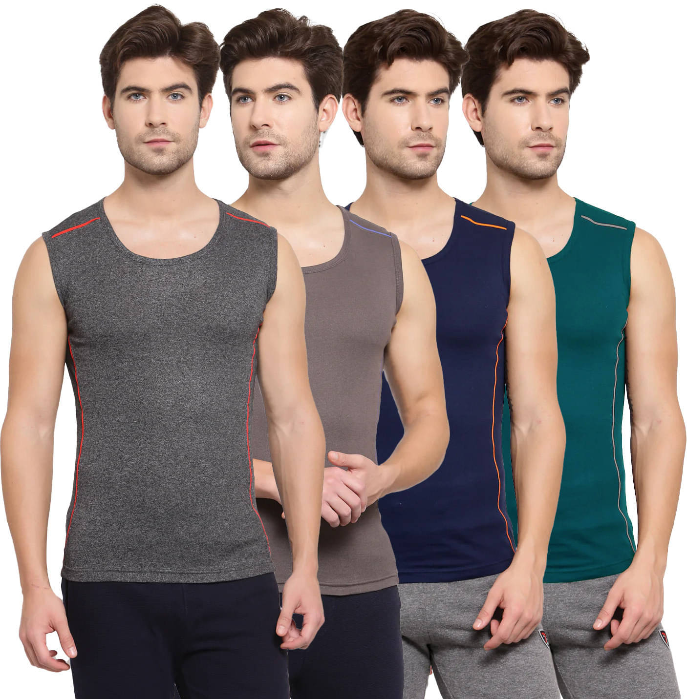 Amul comfy Pack of 4 Cotton Basic Vest For Men ( Multicolor ) Amul comfy Pack of 4 Cotton Basic Vest For Men ( Multicolor )