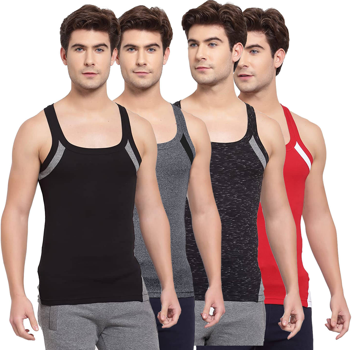     			Amul comfy Pack of 4 Cotton Basic Vest For Men ( Multicolor )