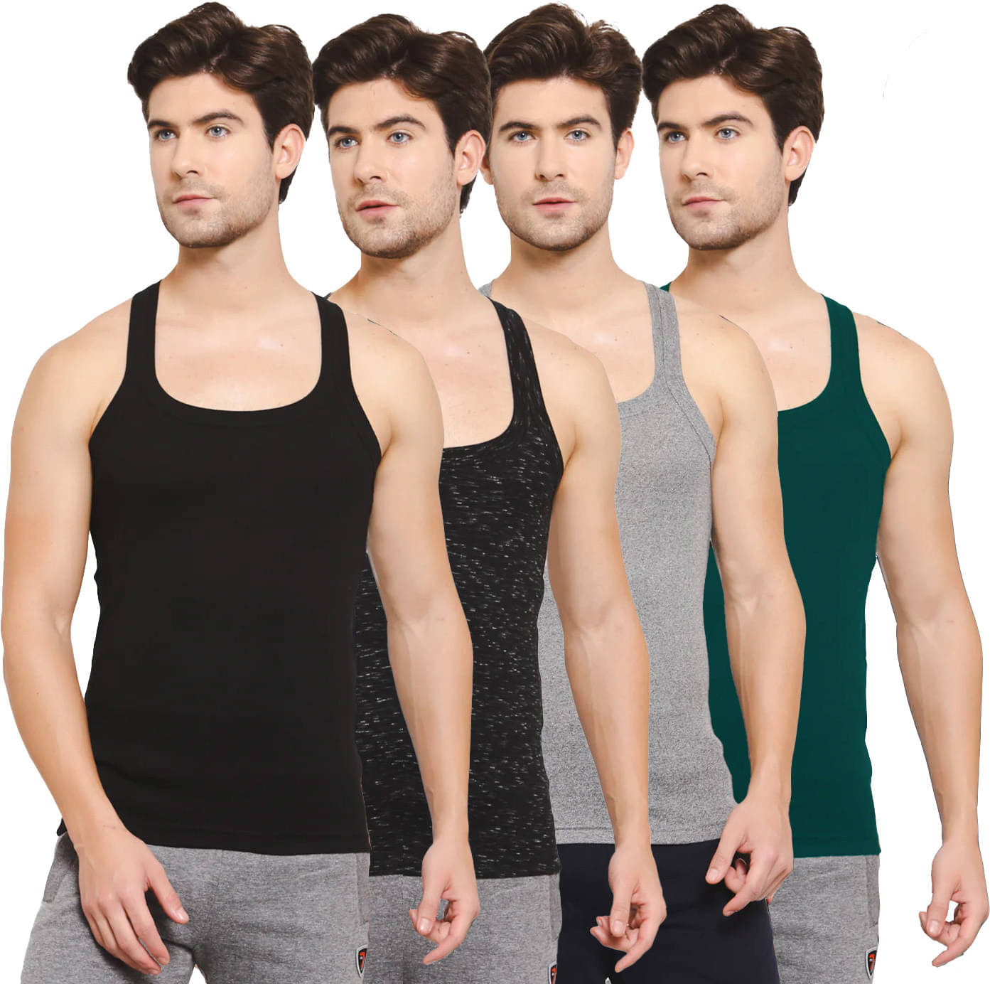 Amul comfy Pack of 4 Cotton Basic Vest For Men ( Multicolor ) Amul comfy Pack of 4 Cotton Basic Vest For Men ( Multicolor )