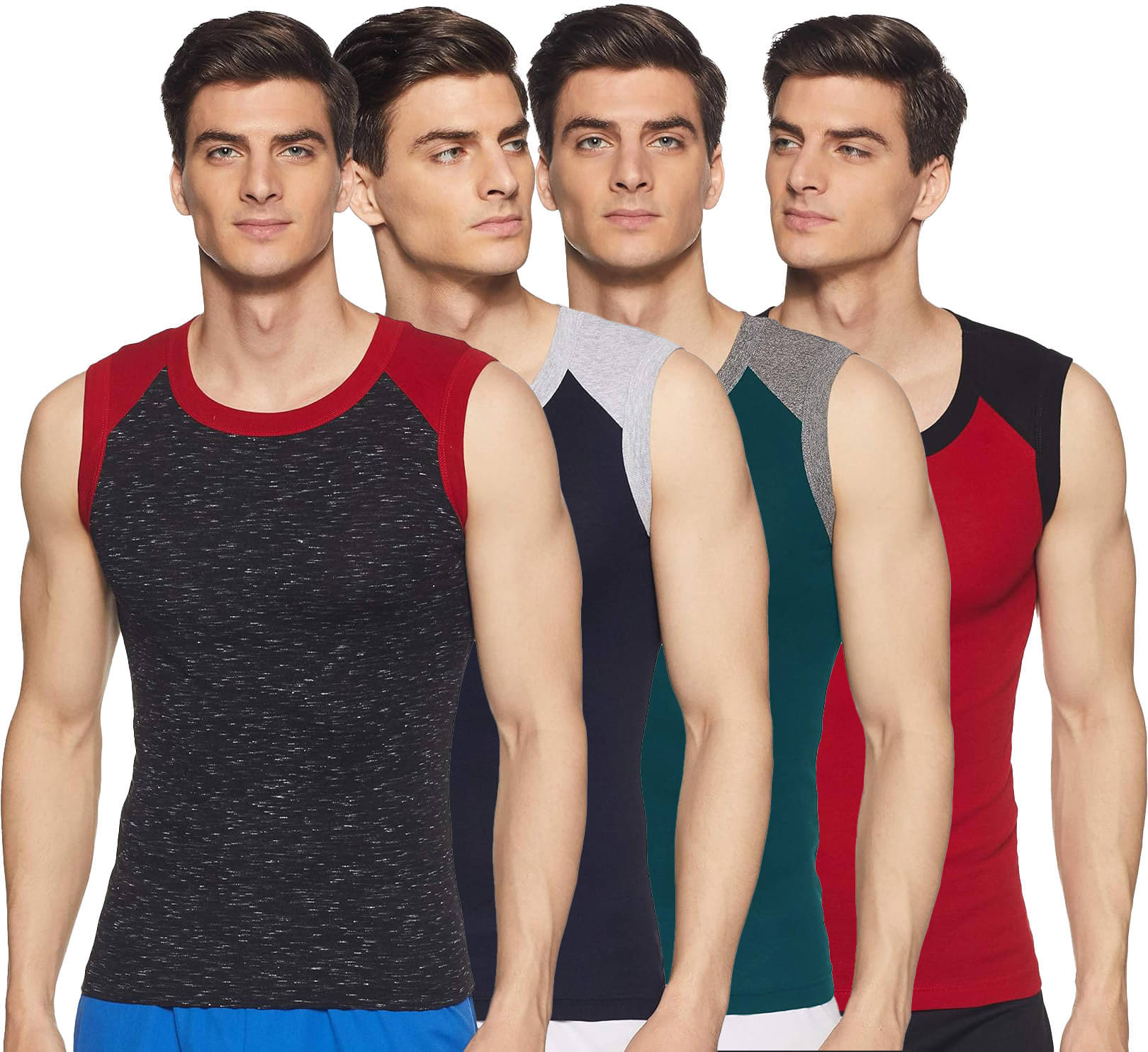 Amul comfy Pack of 4 Cotton Basic Vest For Men ( Multicolor ) Amul comfy Pack of 4 Cotton Basic Vest For Men ( Multicolor )