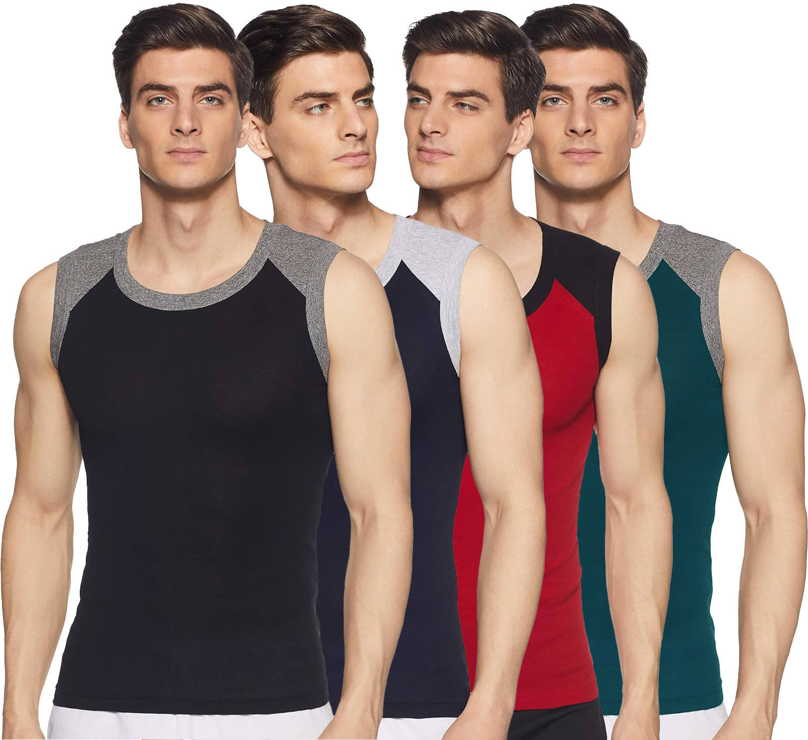 Amul comfy Pack of 4 Cotton Basic Vest For Men ( Multicolor ) Amul comfy Pack of 4 Cotton Basic Vest For Men ( Multicolor )