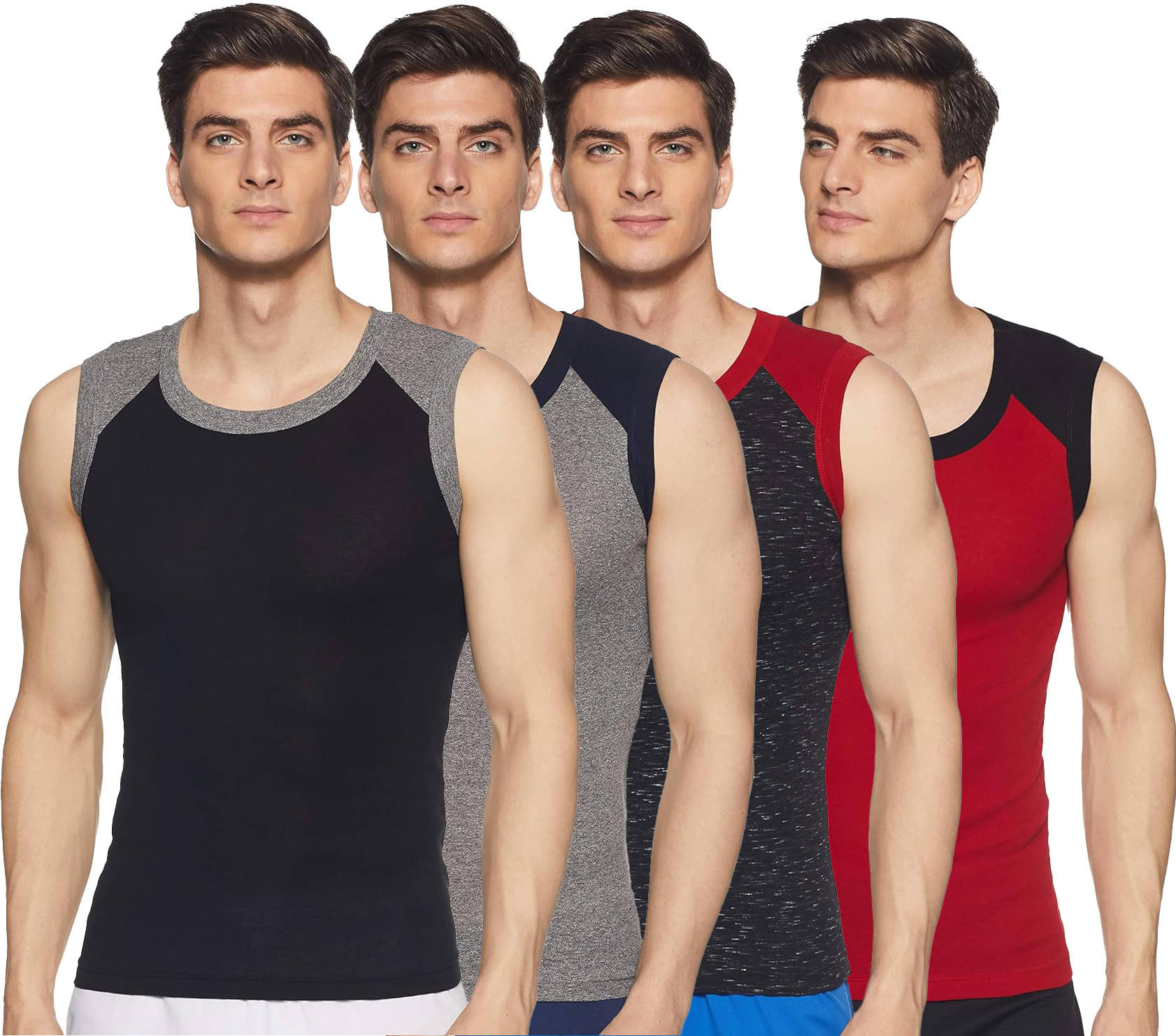 Amul comfy Pack of 4 Cotton Basic Vest For Men ( Multicolor ) Amul comfy Pack of 4 Cotton Basic Vest For Men ( Multicolor )