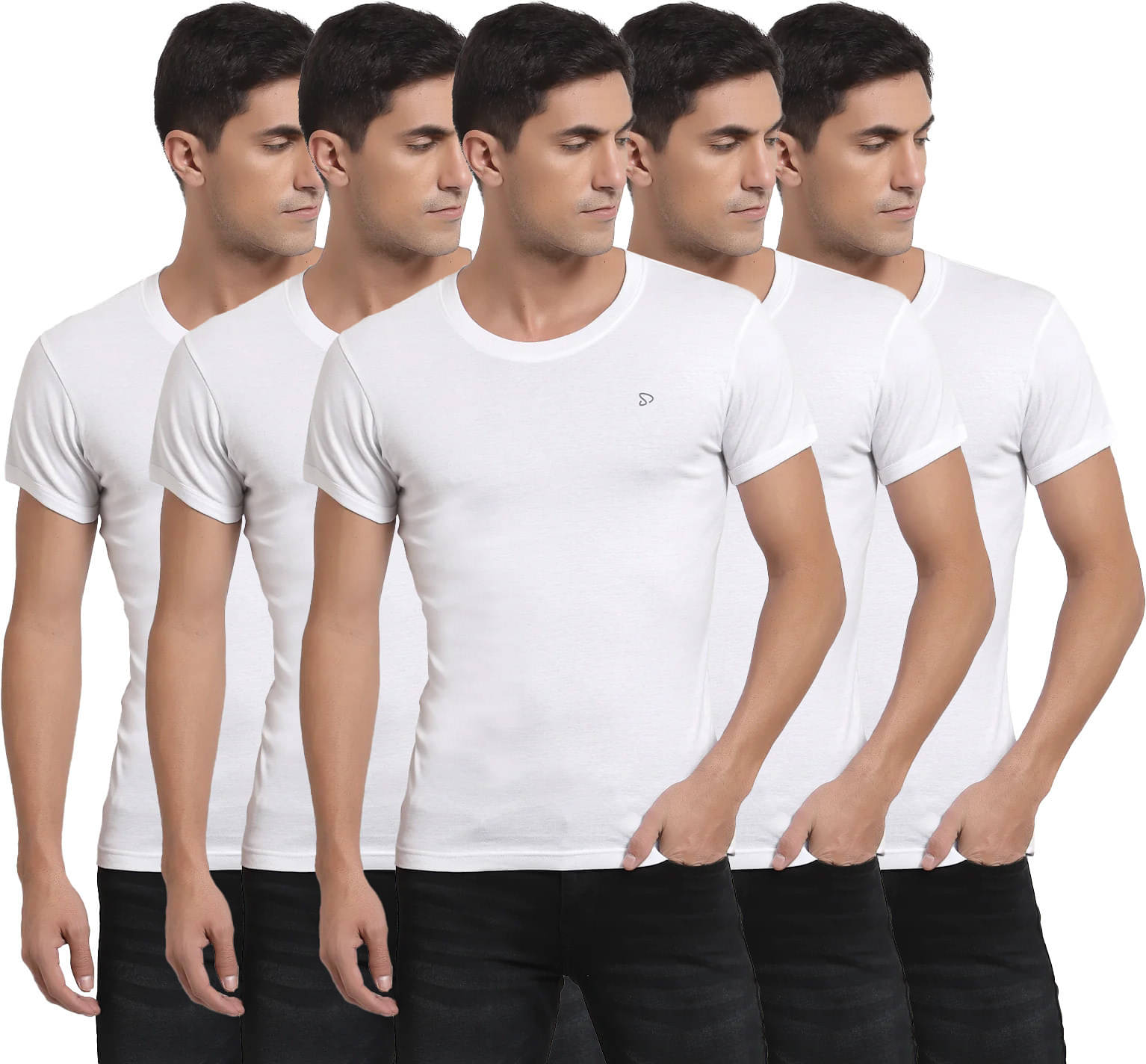 Amul comfy Pack of 5 Cotton Basic Vest For Men ( White ) Amul comfy Pack of 5 Cotton Basic Vest For Men ( White )