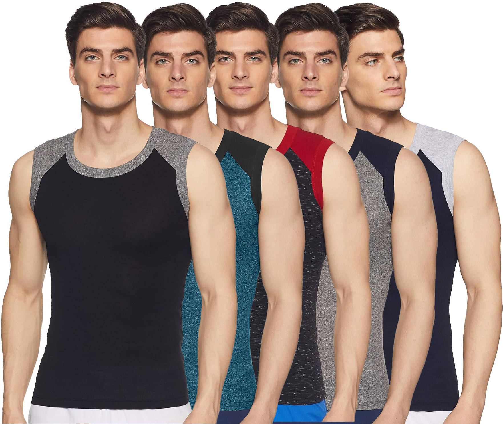 Amul comfy Pack of 5 Cotton Basic Vest For Men ( Multicolor ) Amul comfy Pack of 5 Cotton Basic Vest For Men ( Multicolor )