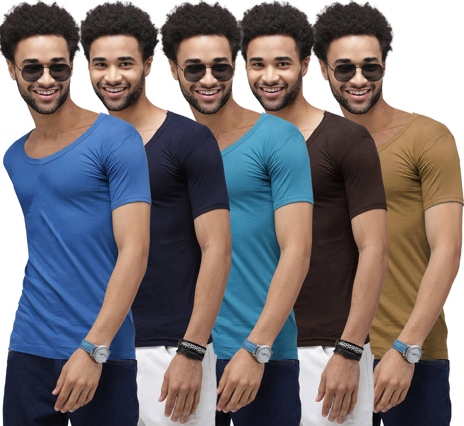     			Amul comfy Pack of 5 Cotton Basic Vest For Men ( Multicolor )