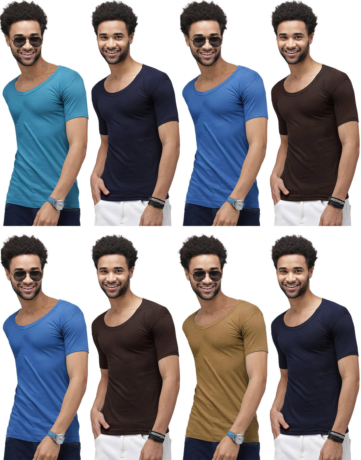 Amul comfy Pack of 8 Cotton Basic Vest For Men ( Multicolor ) Amul comfy Pack of 8 Cotton Basic Vest For Men ( Multicolor )