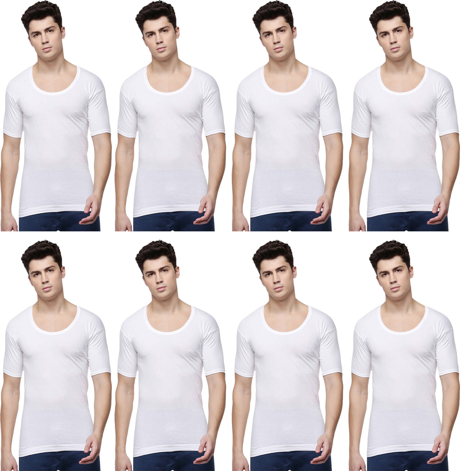 Amul comfy Pack of 8 Cotton Basic Vest For Men ( White ) Amul comfy Pack of 8 Cotton Basic Vest For Men ( White )