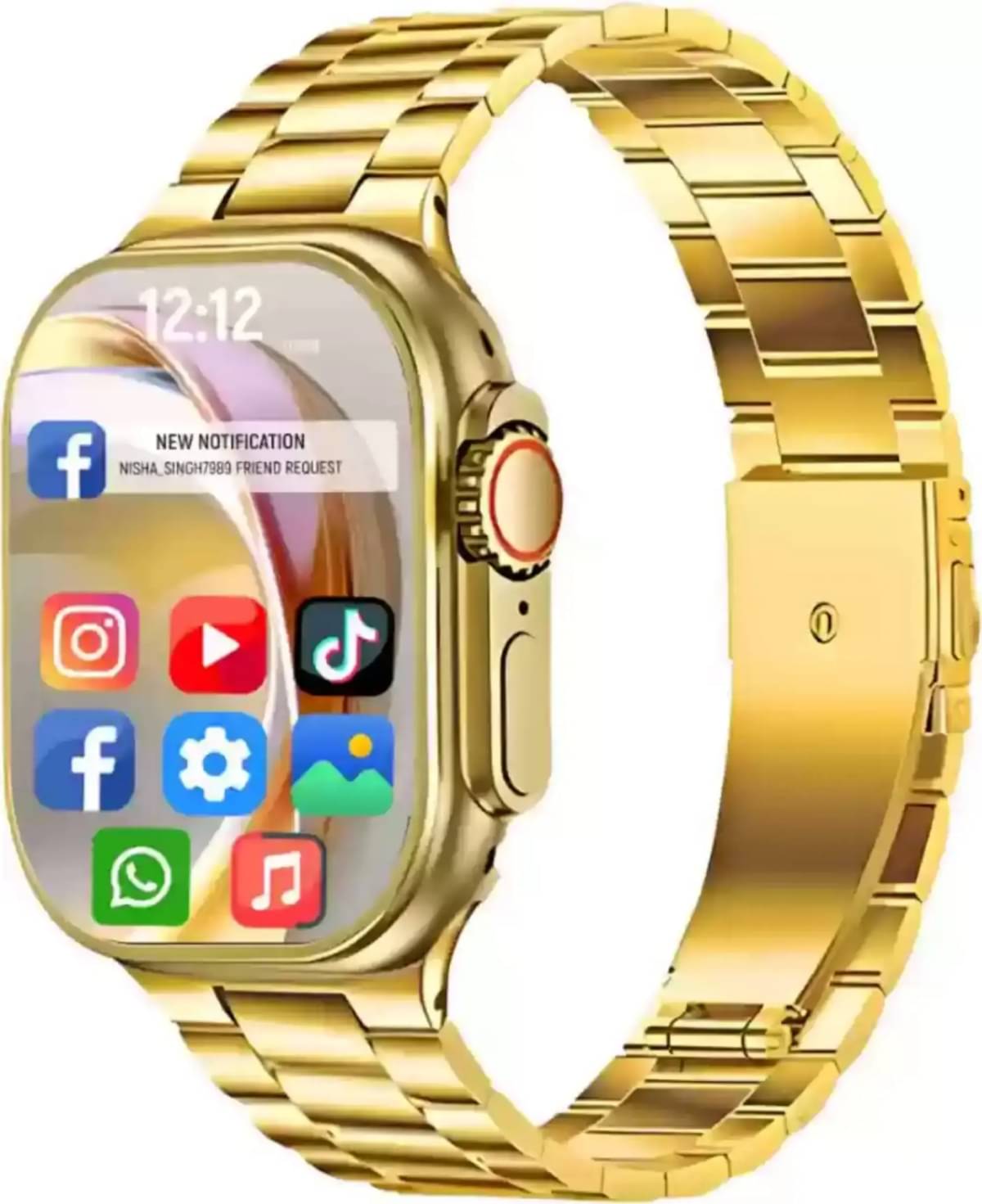     			Best Calling Gold Bluetooth Calling Touchscreen Wireless Charging with Fitness Health Sports Music