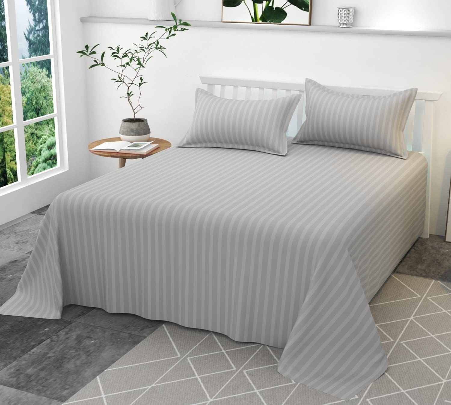 DOMES FAB Satin 1 Double Bedsheet with 2 Pillow Covers ( Silver ) DOMES FAB Satin 1 Double Bedsheet with 2 Pillow Covers ( Silver )