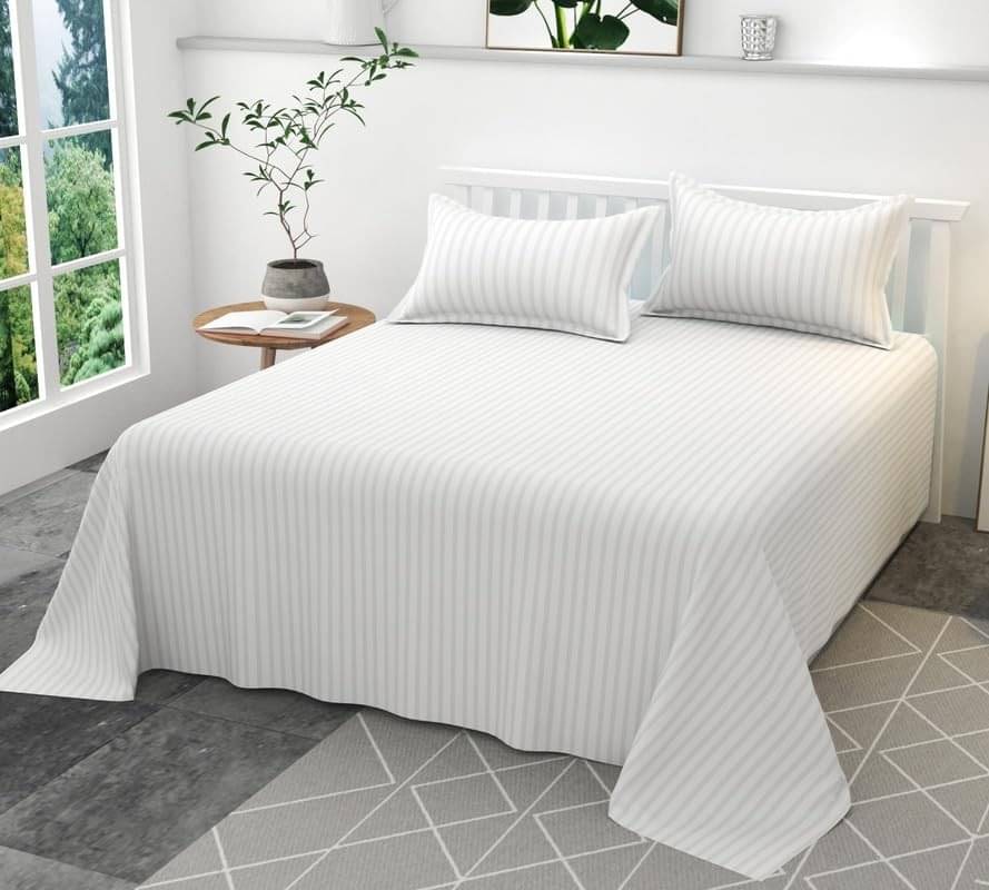 DOMES FAB Satin 1 Double Queen Bedsheet with 2 Pillow Covers ( White ) DOMES FAB Satin 1 Double Queen Bedsheet with 2 Pillow Covers ( White )