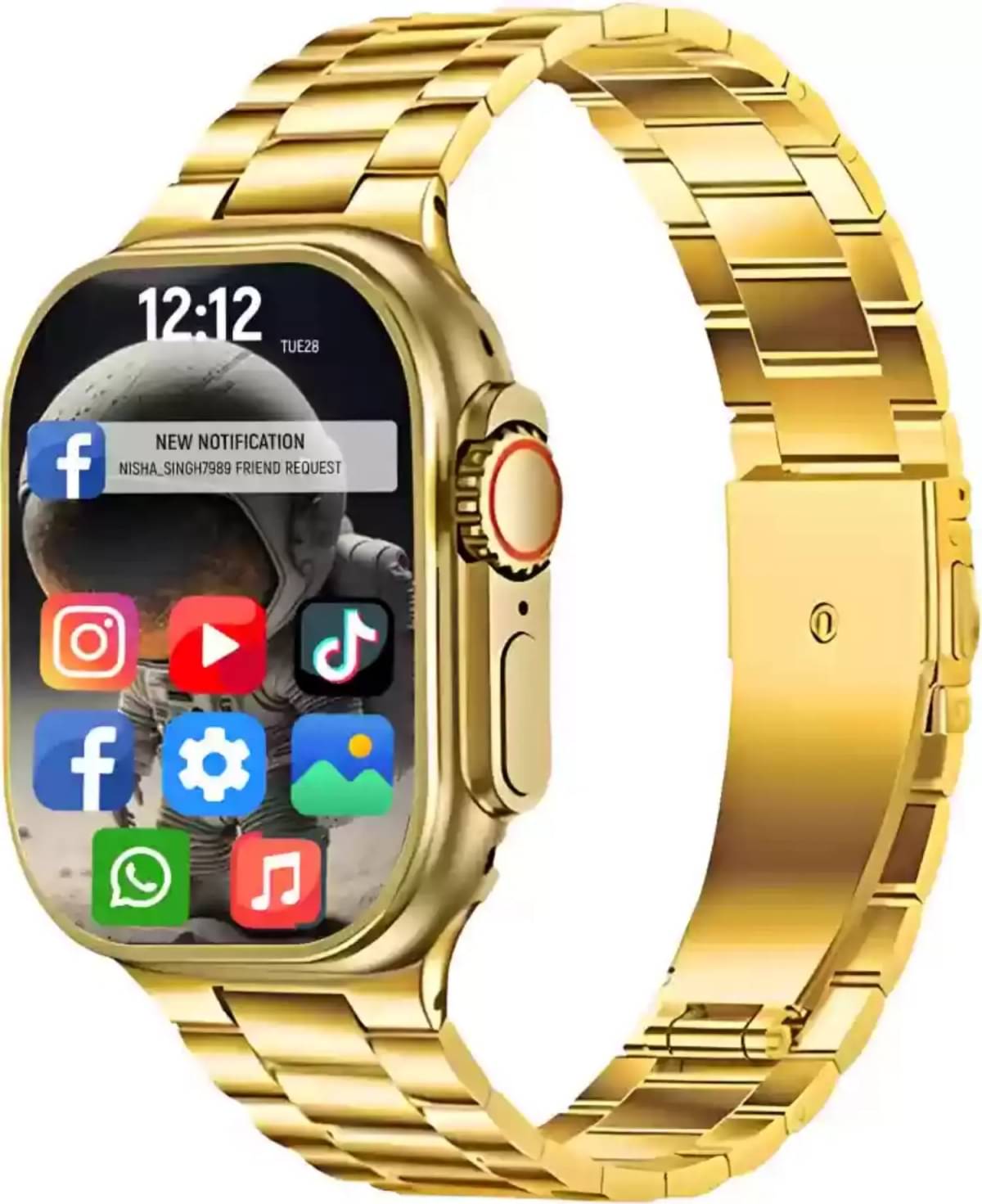     			Gold Bluetooth Calling Touchscreen Wireless Charging with Fitness Health Sports Music