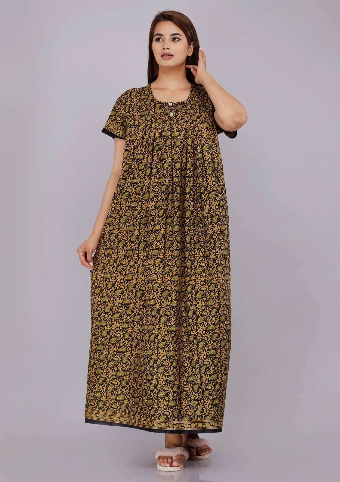 K.D.PRINTS Multi Color Cotton Women's Nightwear Nighty & Night Gowns ( Pack of 1 ) K.D.PRINTS Multi Color Cotton Women's Nightwear Nighty & Night Gowns ( Pack of 1 )