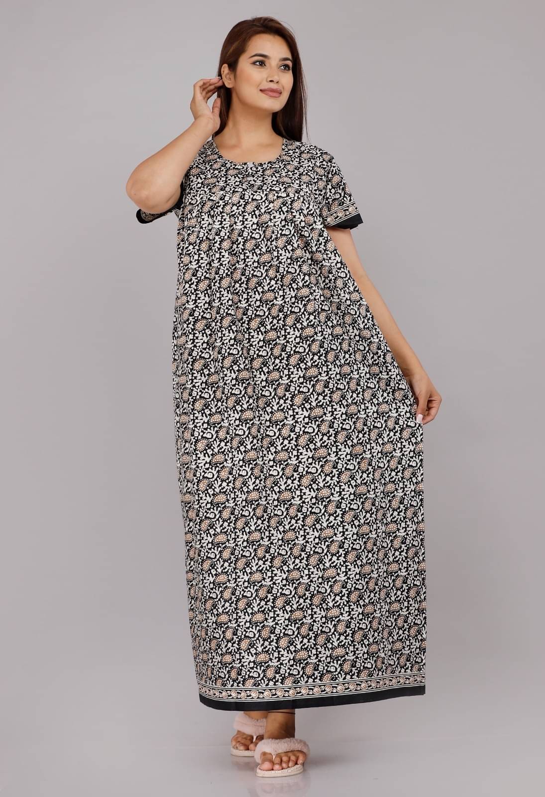 K.D.PRINTS Multi Color Cotton Women's Nightwear Nighty & Night Gowns ( Pack of 1 ) K.D.PRINTS Multi Color Cotton Women's Nightwear Nighty & Night Gowns ( Pack of 1 )