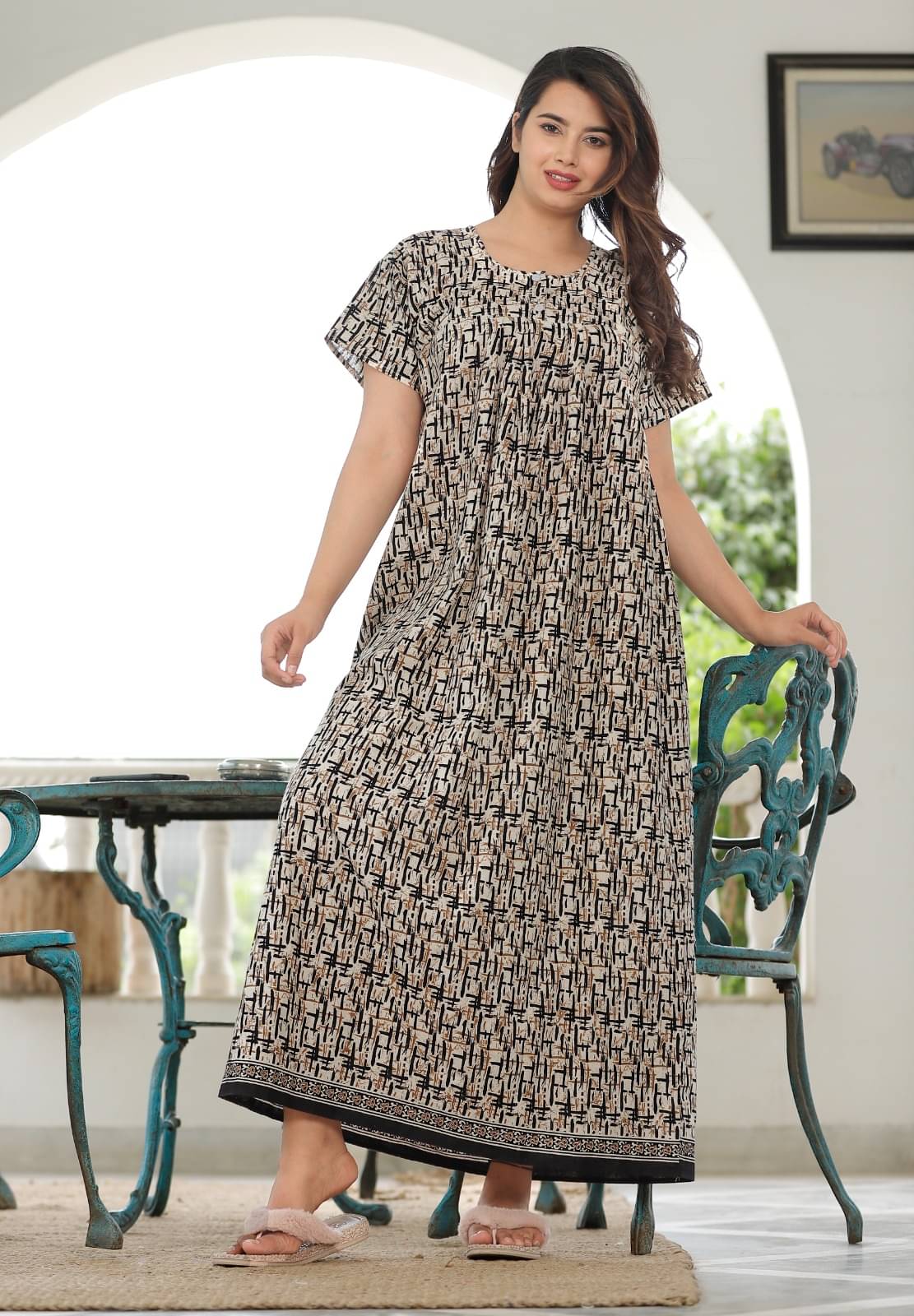    			K.D.PRINTS Multi Color Cotton Women's Nightwear Nighty & Night Gowns ( Pack of 1 )