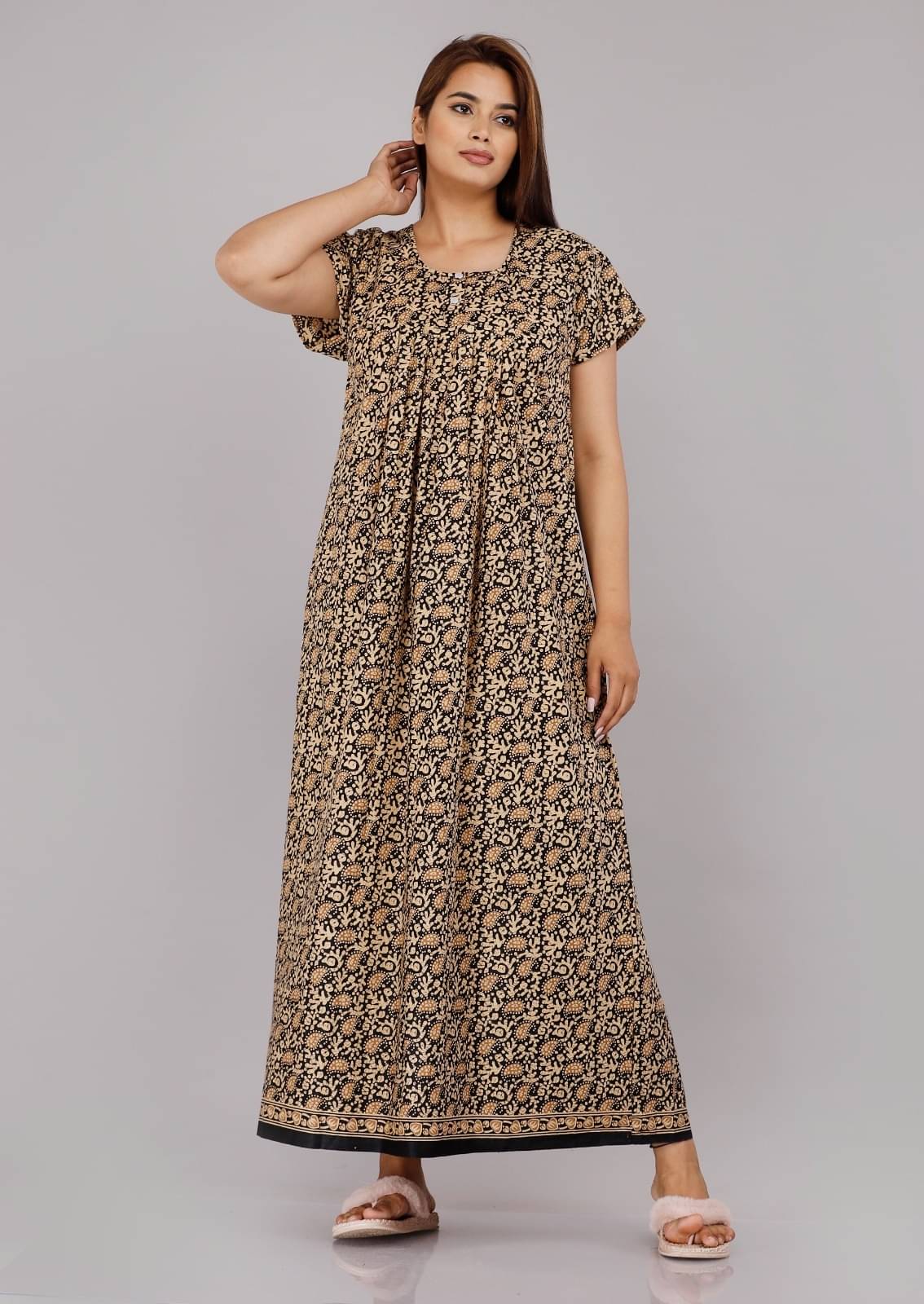 K.D.PRINTS Multi Color Cotton Women's Nightwear Nighty & Night Gowns ( Pack of 1 ) K.D.PRINTS Multi Color Cotton Women's Nightwear Nighty & Night Gowns ( Pack of 1 )