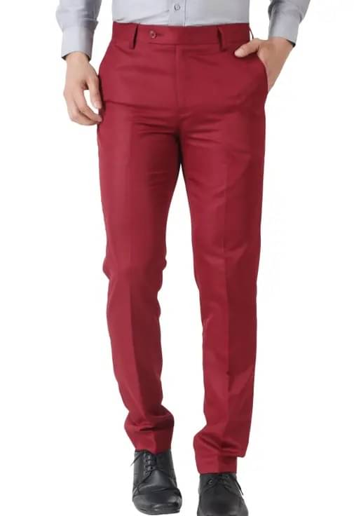     			K.S.BRAND Regular Flat Men's Formal Trouser - Maroon ( Pack of 1 )