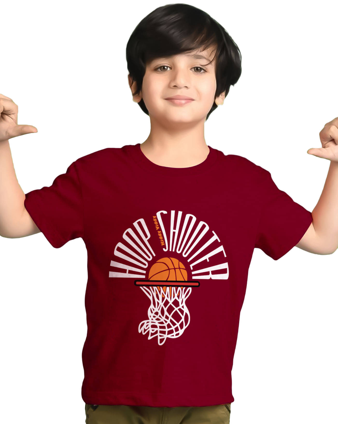     			KIDDY VIDDY Pack of 1 Boys Cotton Blend T-Shirt ( Maroon )