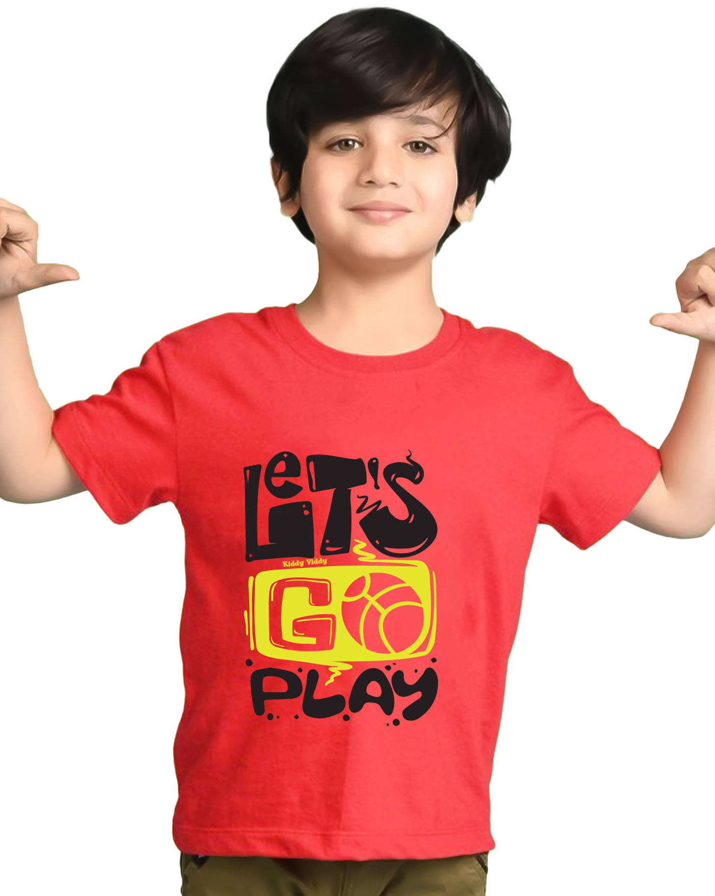     			KIDDY VIDDY Pack of 1 Boys Cotton Blend T-Shirt ( Red )