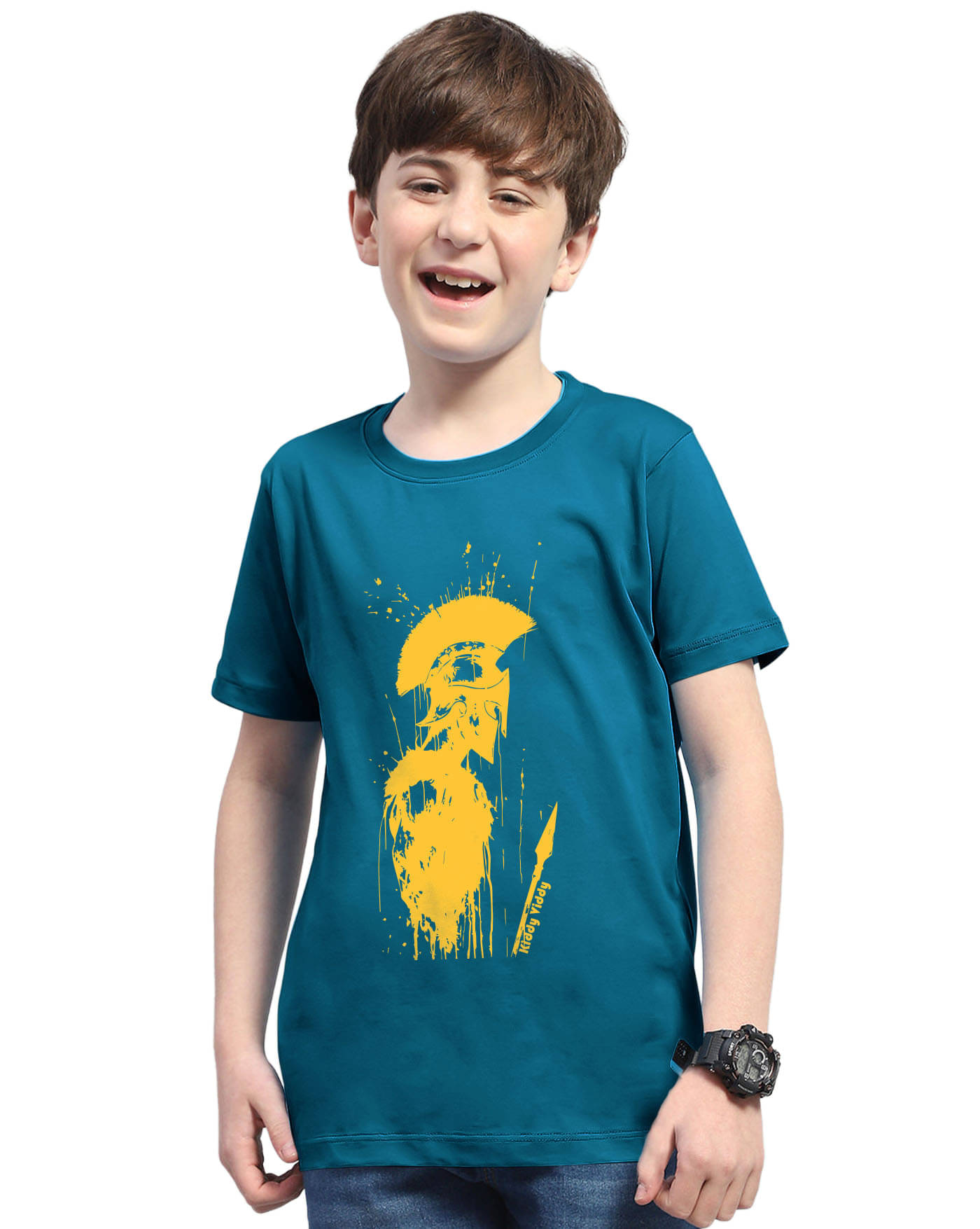    			KIDDY VIDDY Pack of 1 Boys Cotton Blend T-Shirt ( Turquoise )