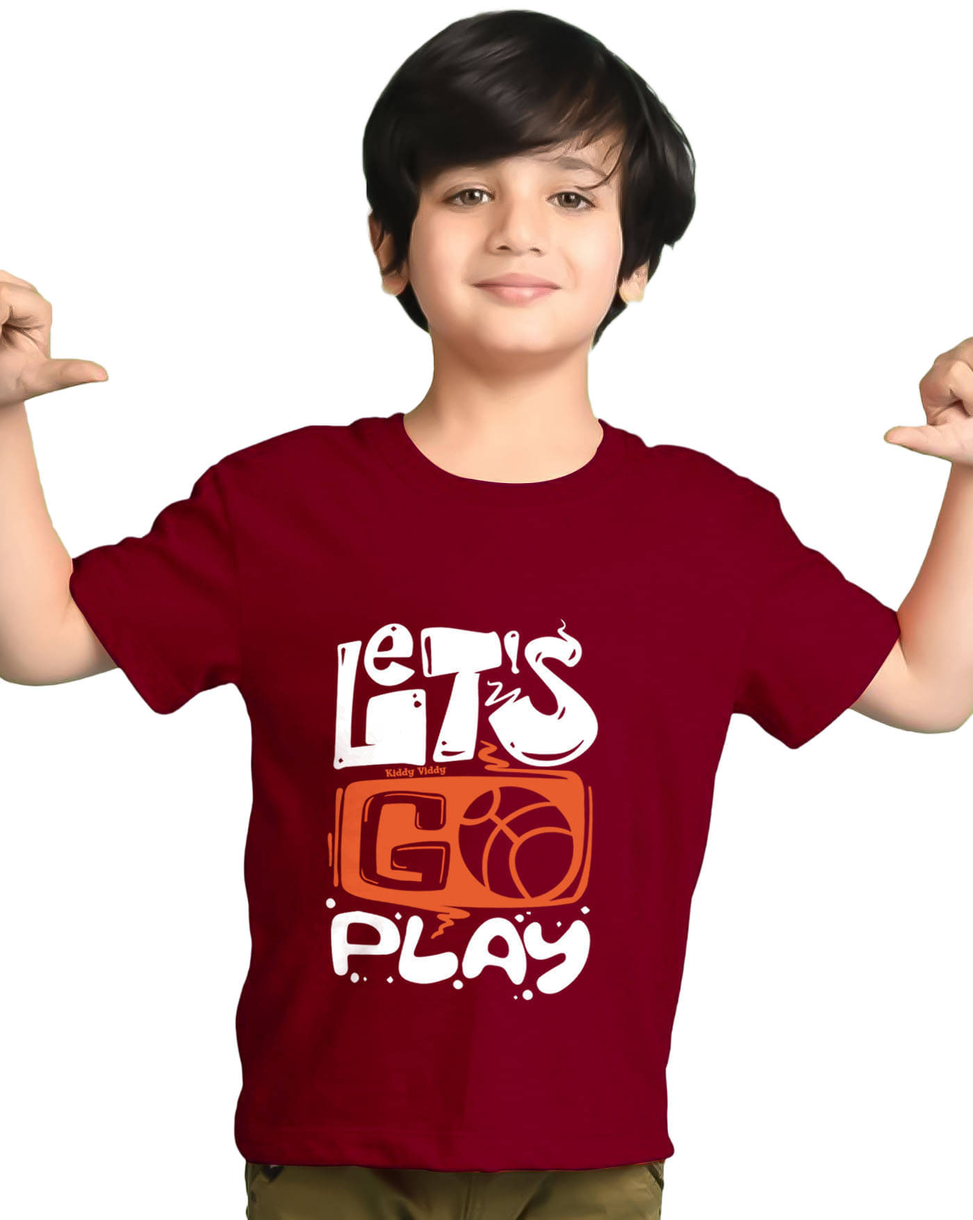     			KIDDY VIDDY Pack of 1 Boys Cotton Blend T-Shirt ( Maroon )