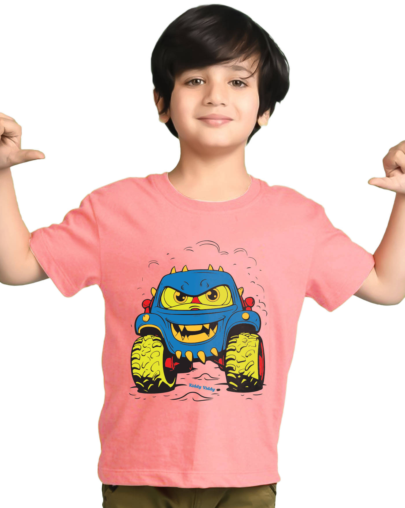    			KIDDY VIDDY Pack of 1 Boys Cotton Blend T-Shirt ( Peach )