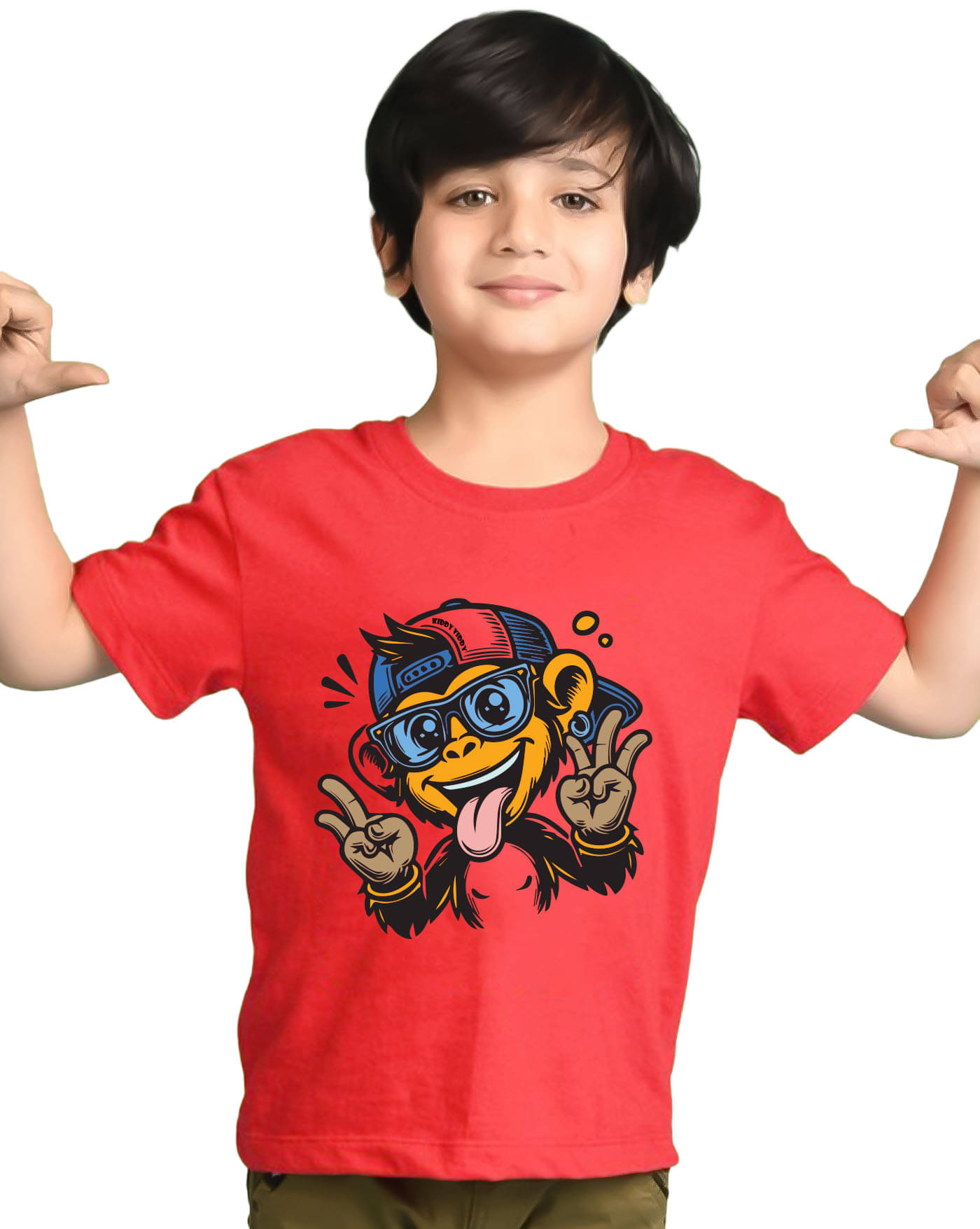     			KIDDY VIDDY Pack of 1 Boys Cotton Blend T-Shirt ( Red )