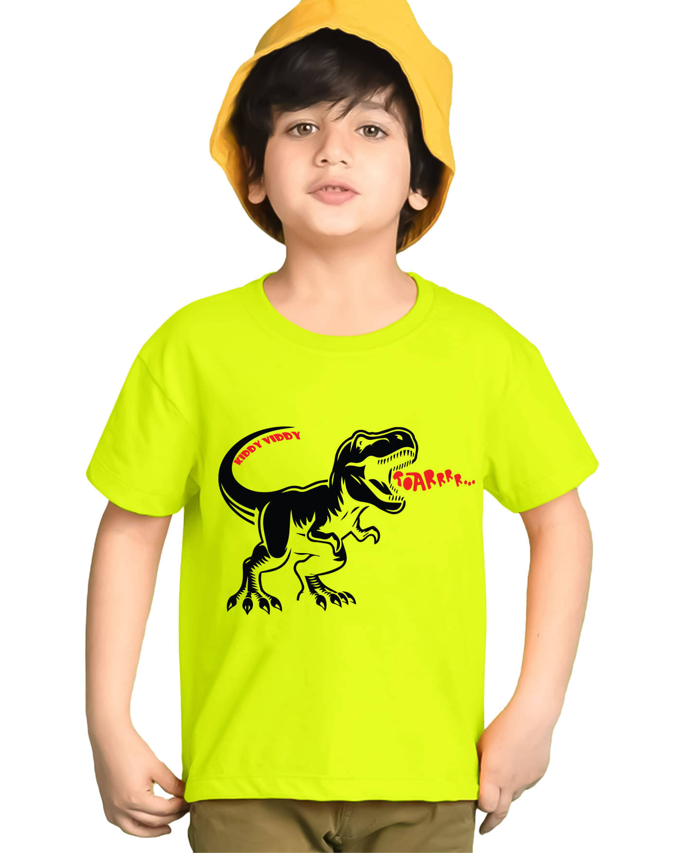     			KIDDY VIDDY Pack of 1 Boys Cotton Blend T-Shirt ( Neon Green )