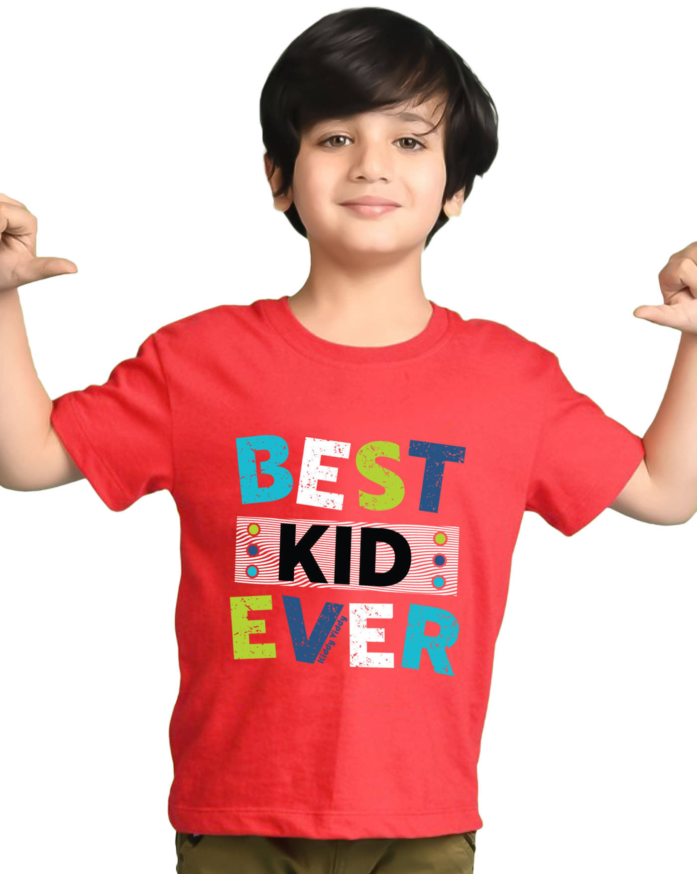     			KIDDY VIDDY Pack of 1 Boys Cotton Blend T-Shirt ( Red )