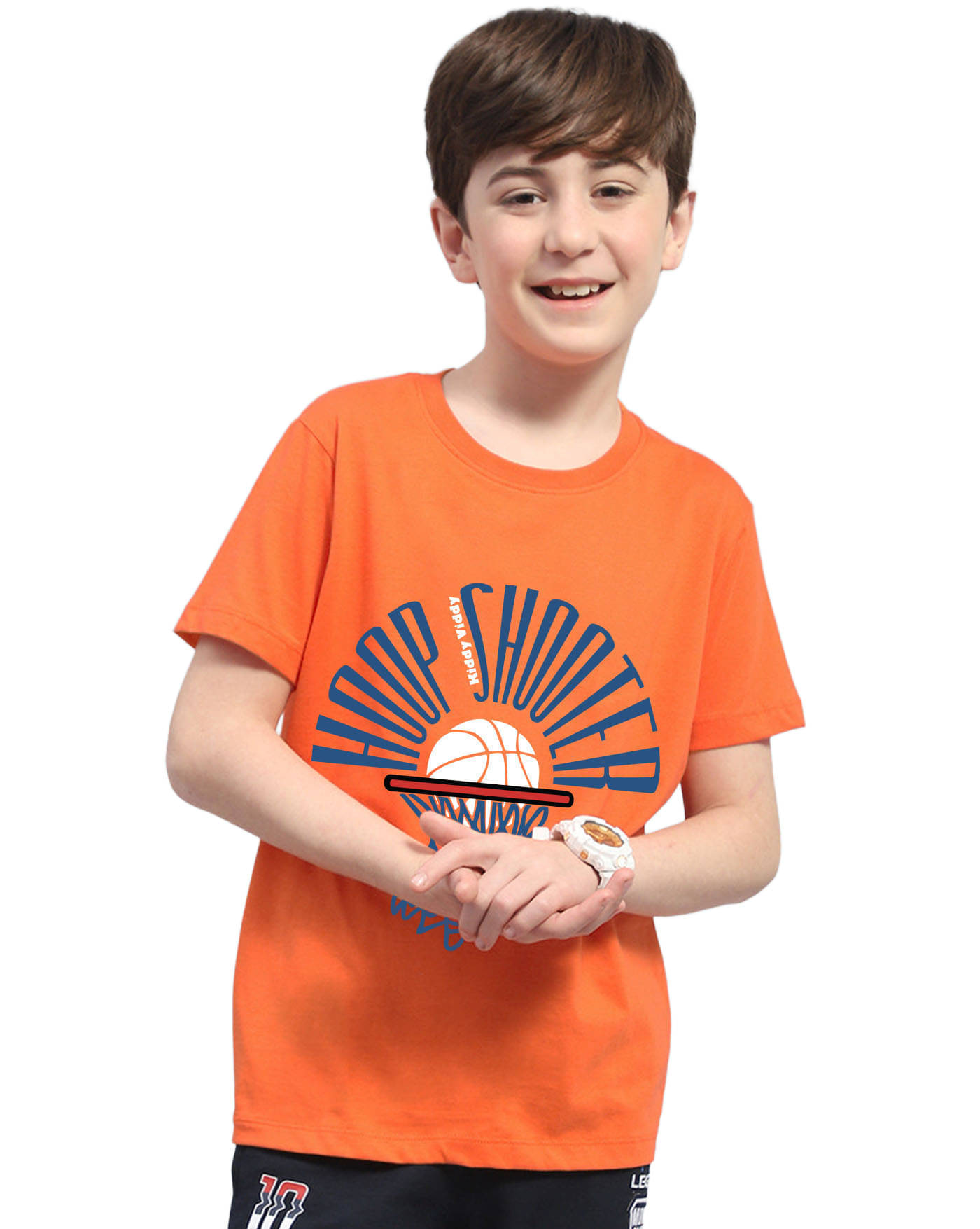    			KIDDY VIDDY Pack of 1 Boys Cotton Blend T-Shirt ( Orange )