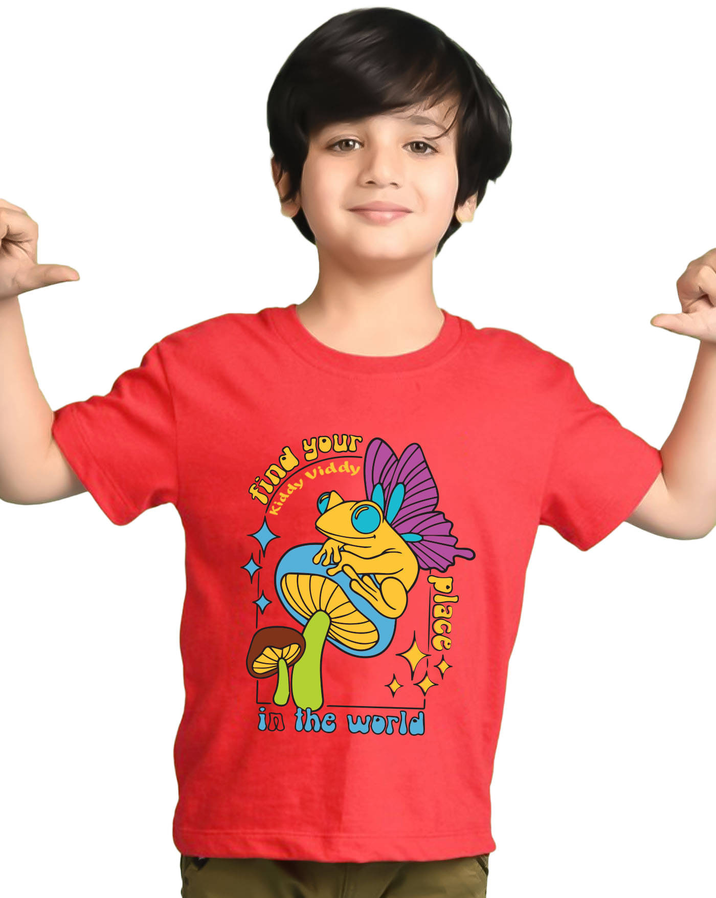     			KIDDY VIDDY Pack of 1 Boys Cotton Blend T-Shirt ( Red )