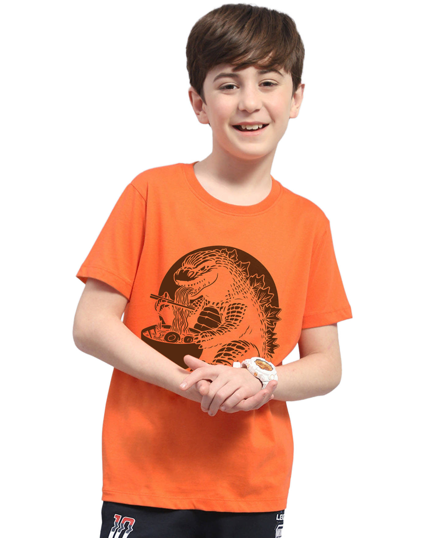     			KIDDY VIDDY Pack of 1 Boys Cotton Blend T-Shirt ( Orange )