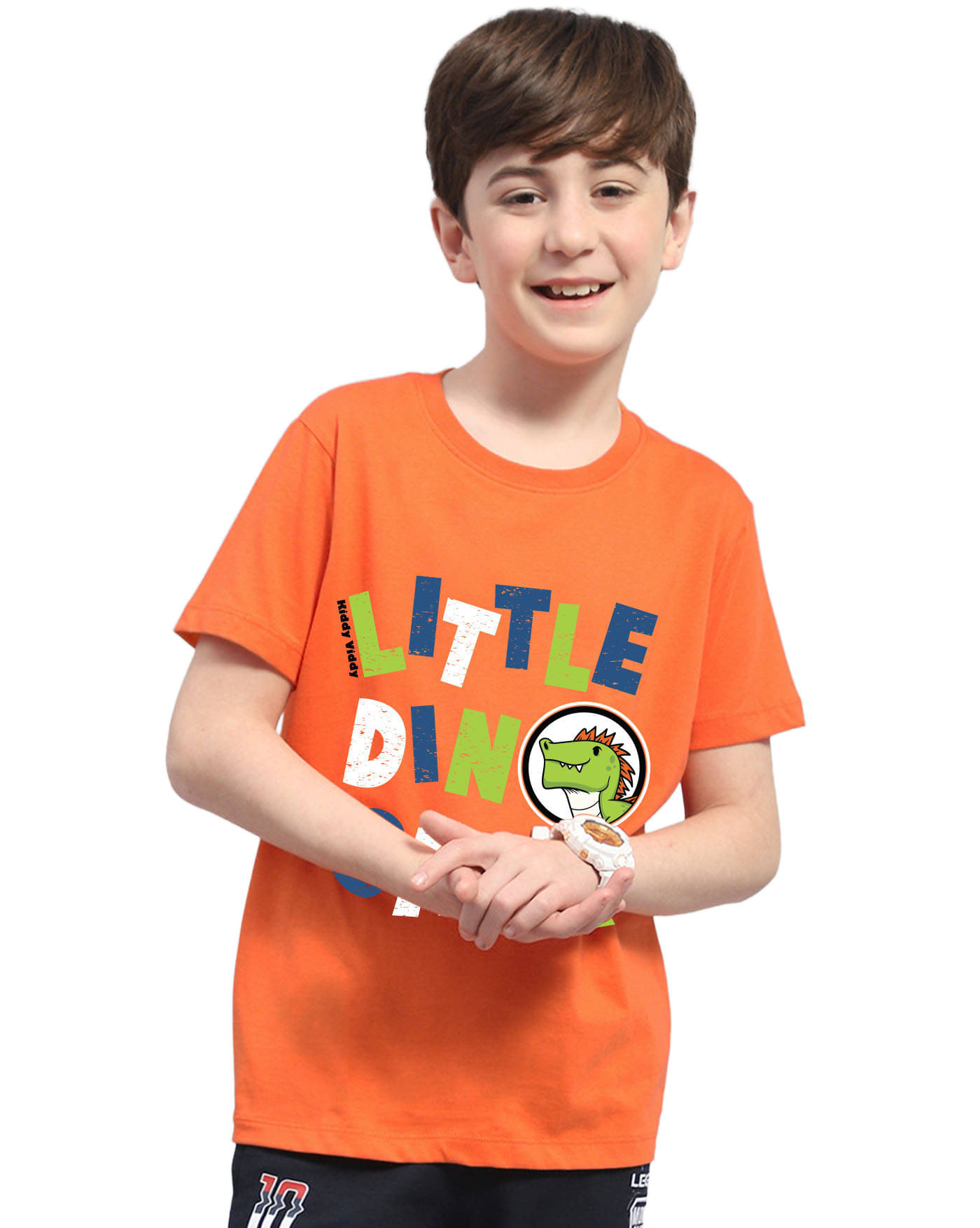     			KIDDY VIDDY Pack of 1 Boys Cotton Blend T-Shirt ( Orange )