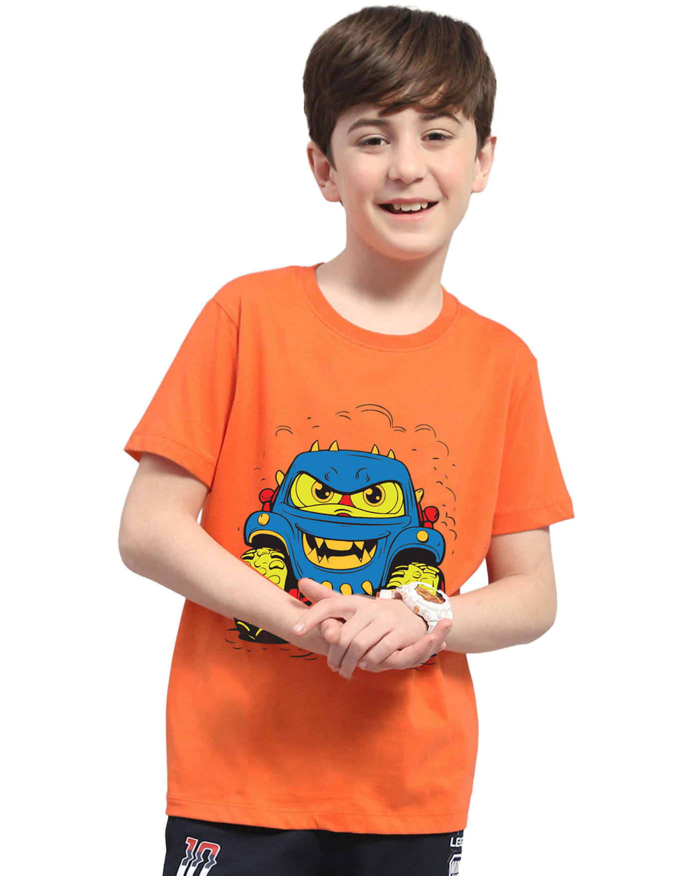     			KIDDY VIDDY Pack of 1 Boys Cotton Blend T-Shirt ( Orange )